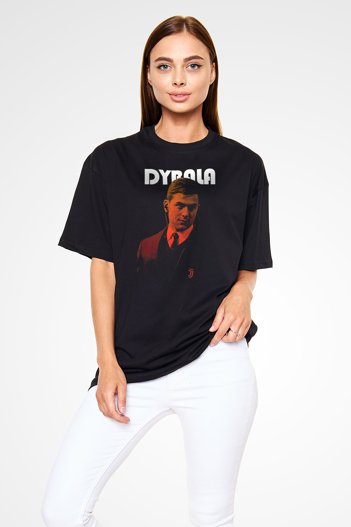 Paulo Dybala Baskılı Unisex Siyah Oversize Tişört - Tshirt