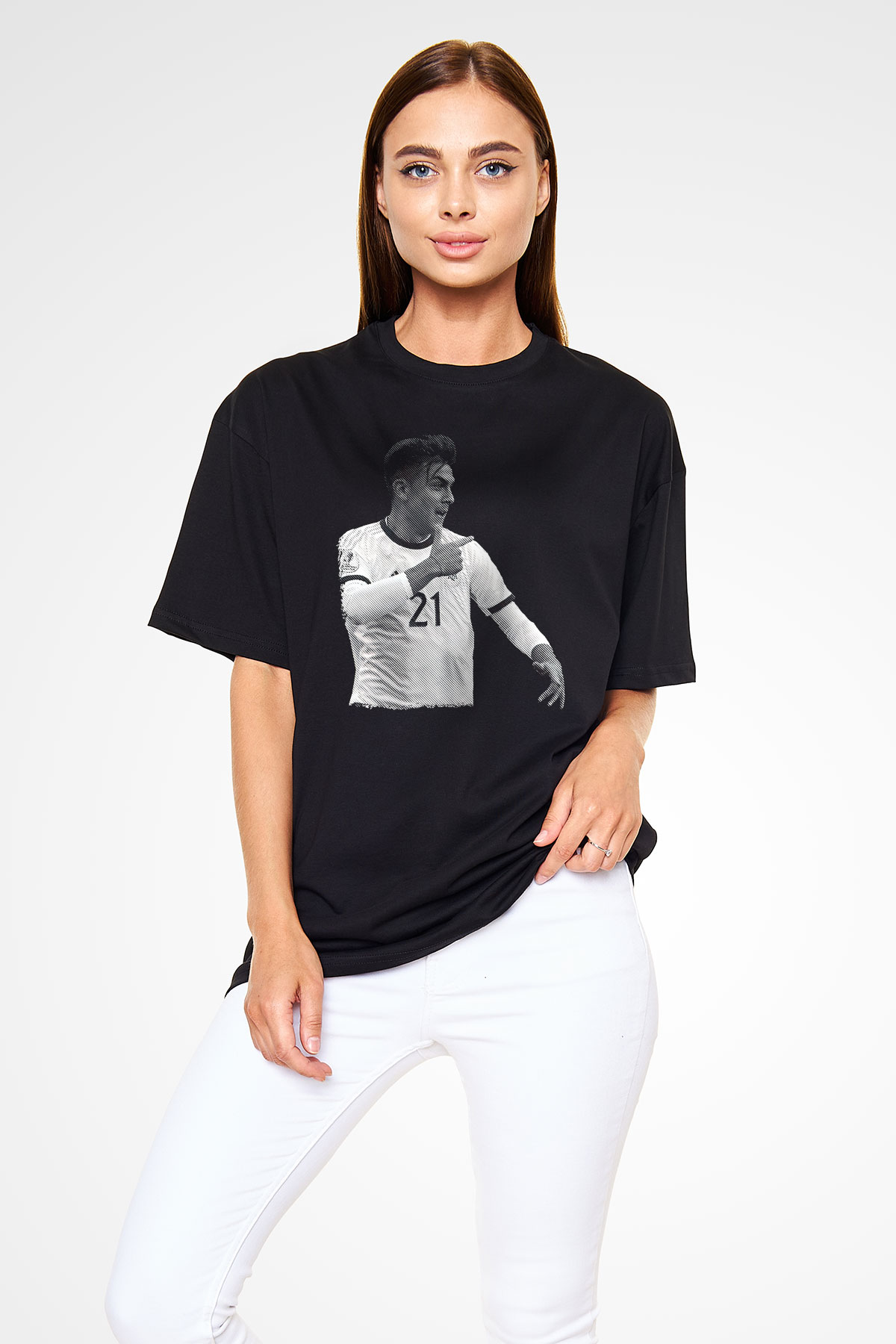 Paulo Dybala Baskılı Unisex Siyah Oversize Tişört - Tshirt