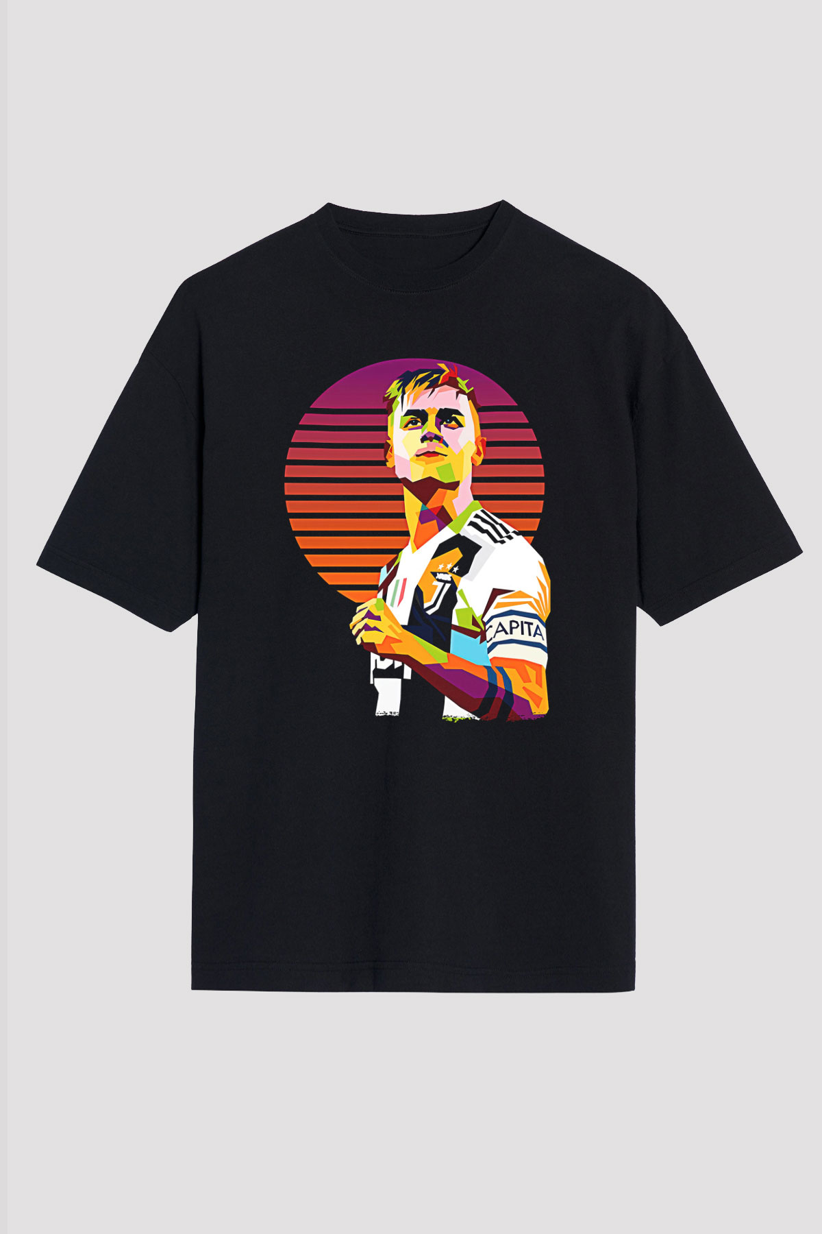 Paulo Dybala Baskılı Unisex Siyah Oversize Tişört - Tshirt