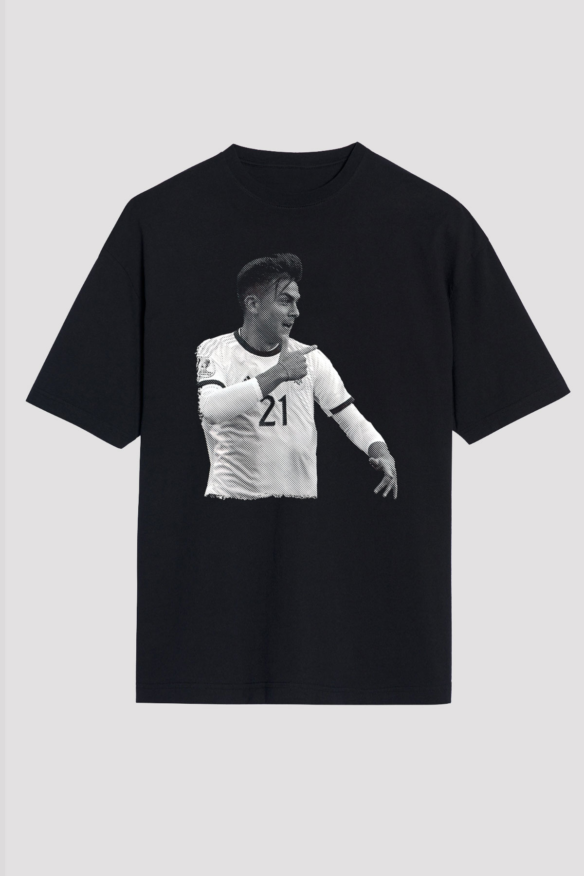 Paulo Dybala Baskılı Unisex Siyah Oversize Tişört - Tshirt