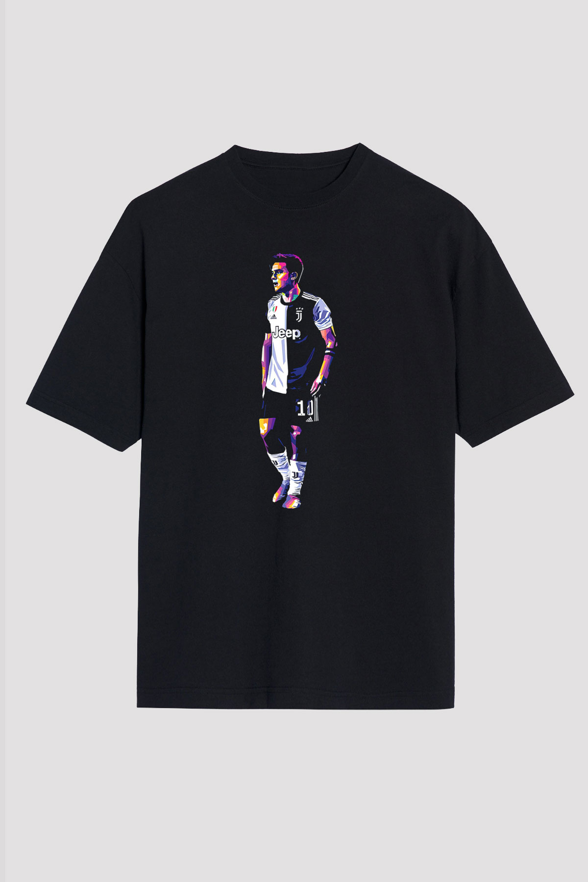 Paulo Dybala Baskılı Unisex Siyah Oversize Tişört - Tshirt