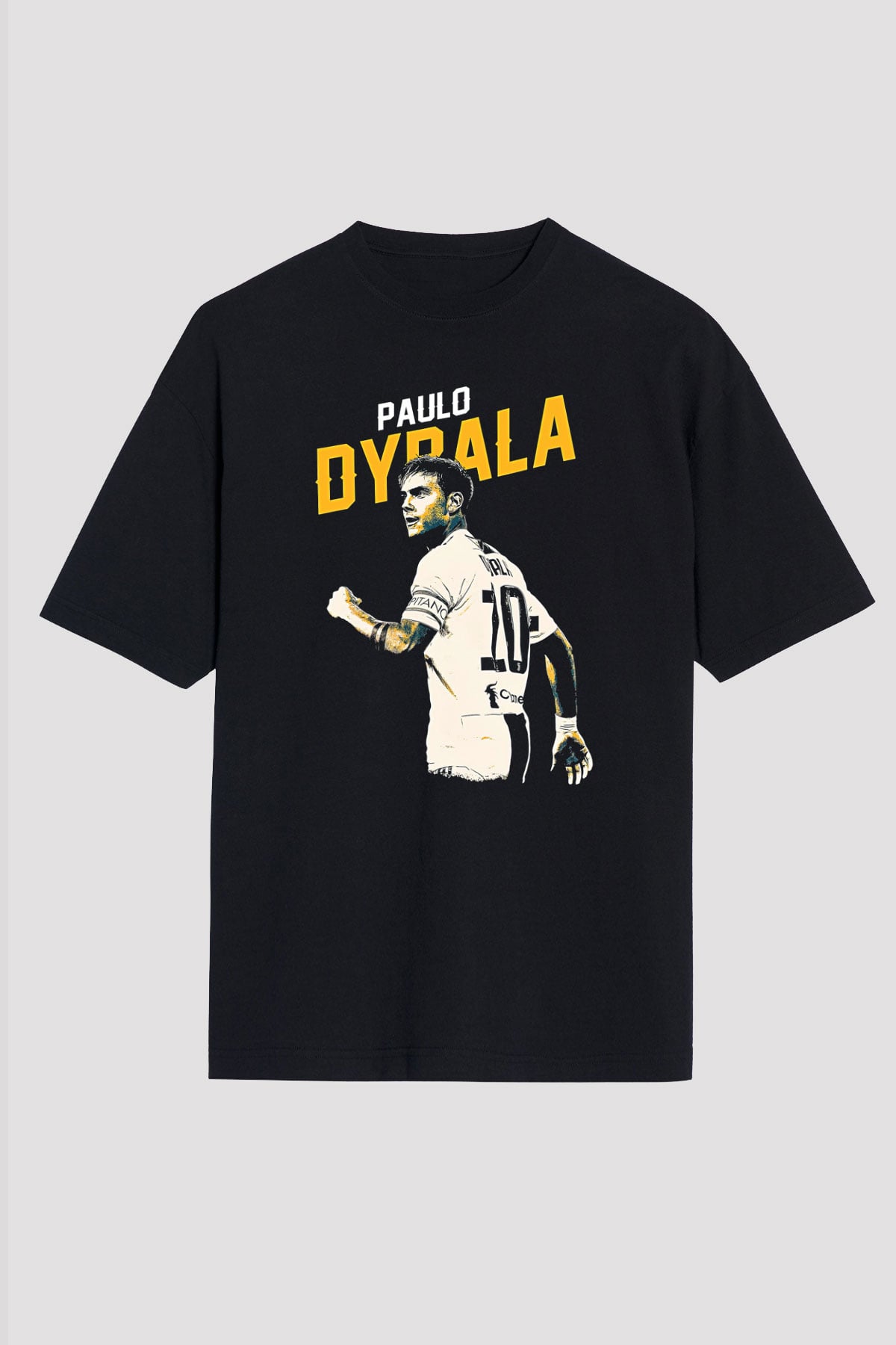Paulo Dybala Baskılı Unisex Siyah Oversize Tişört - Tshirt