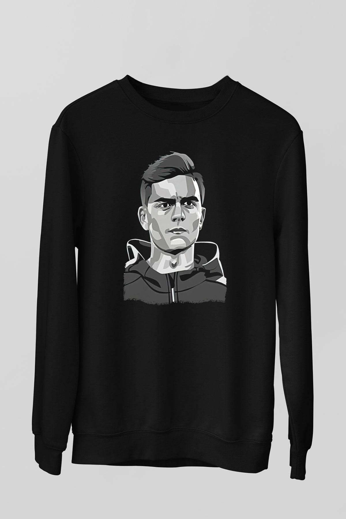 Paulo Dybala Baskılı Unisex Siyah Sweatshirt