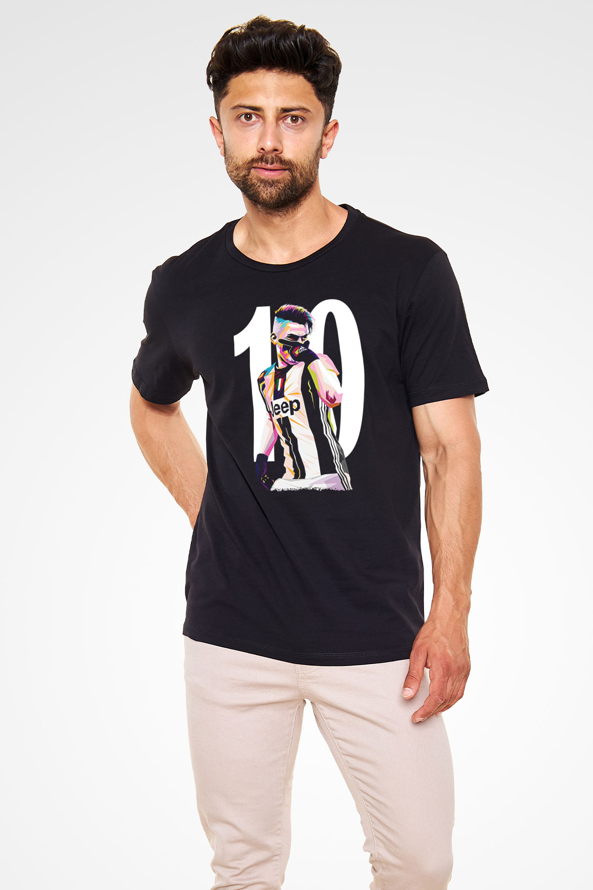 Paulo Dybala Baskılı Unisex Siyah Tişört - Tshirt