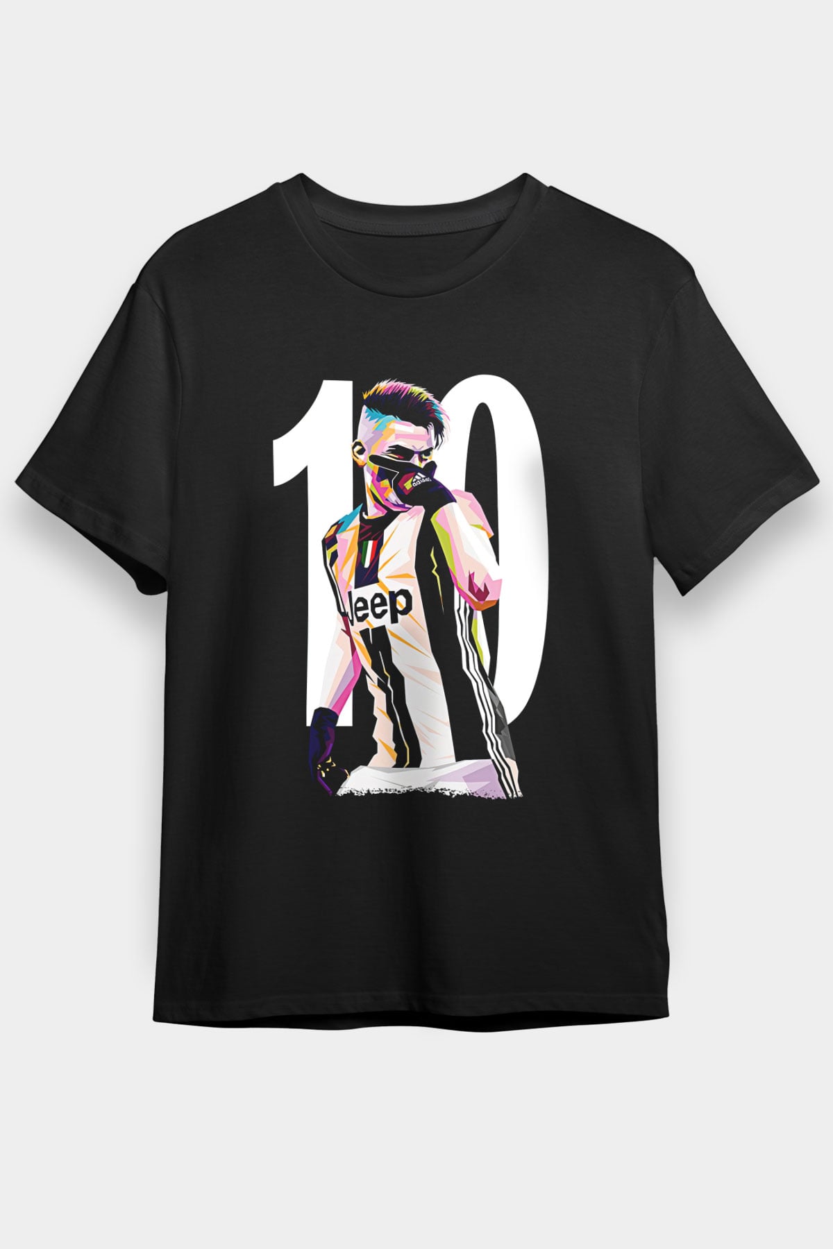 Paulo Dybala Baskılı Unisex Siyah Tişört - Tshirt