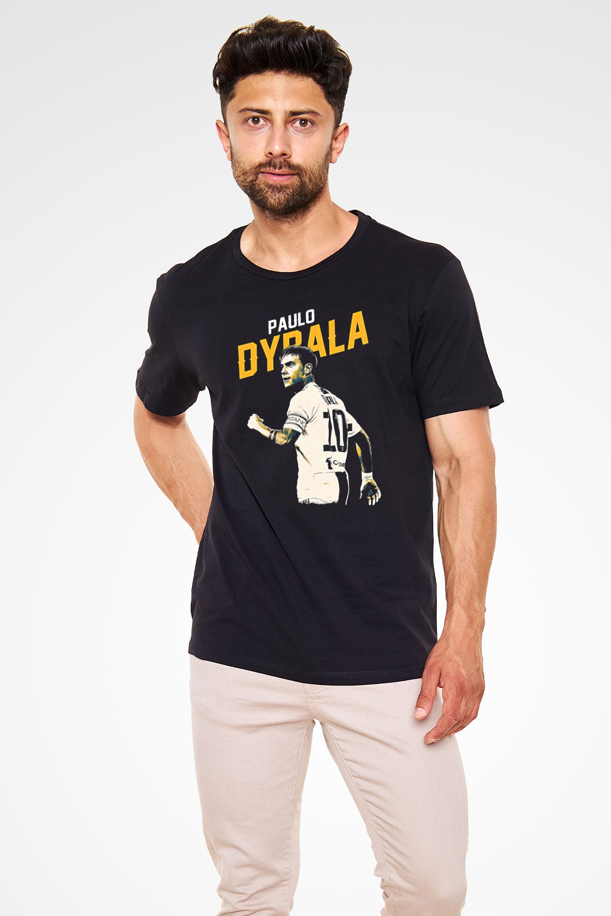 Paulo Dybala Baskılı Unisex Siyah Tişört - Tshirt