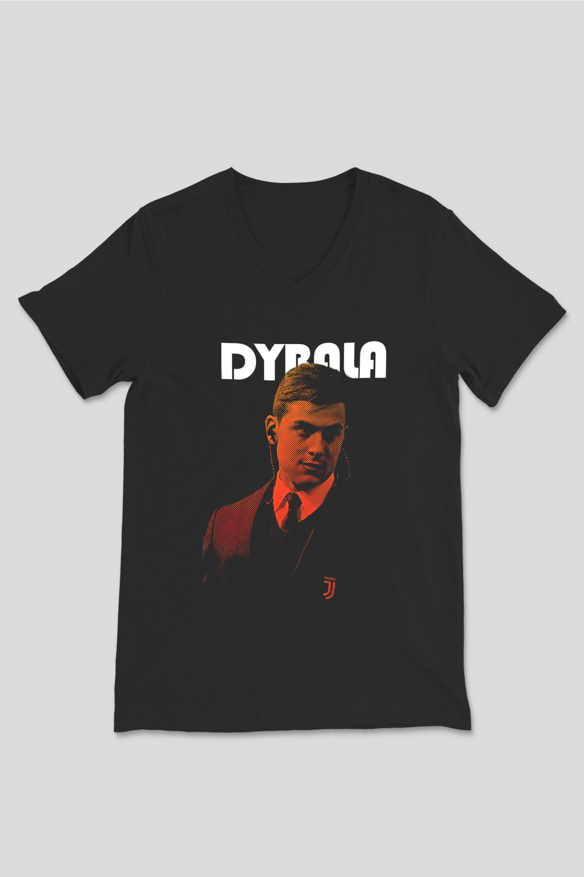 Paulo Dybala Baskılı Unisex Siyah V Yaka Tişört - Tshirt