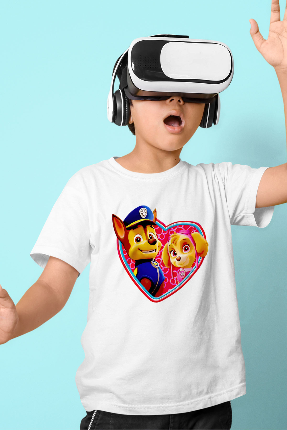 Paw Patrol Baskılı Beyaz Unisex Çocuk Tişört