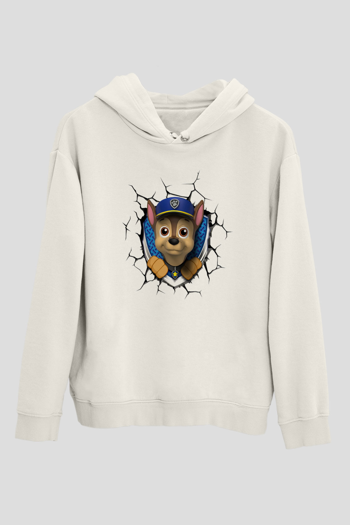 Paw Patrol Beyaz Unisex Kapşonlu Sweatshirt