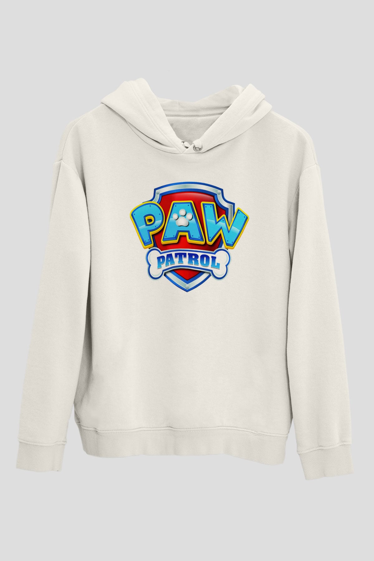 Paw Patrol Beyaz Unisex Kapşonlu Sweatshirt