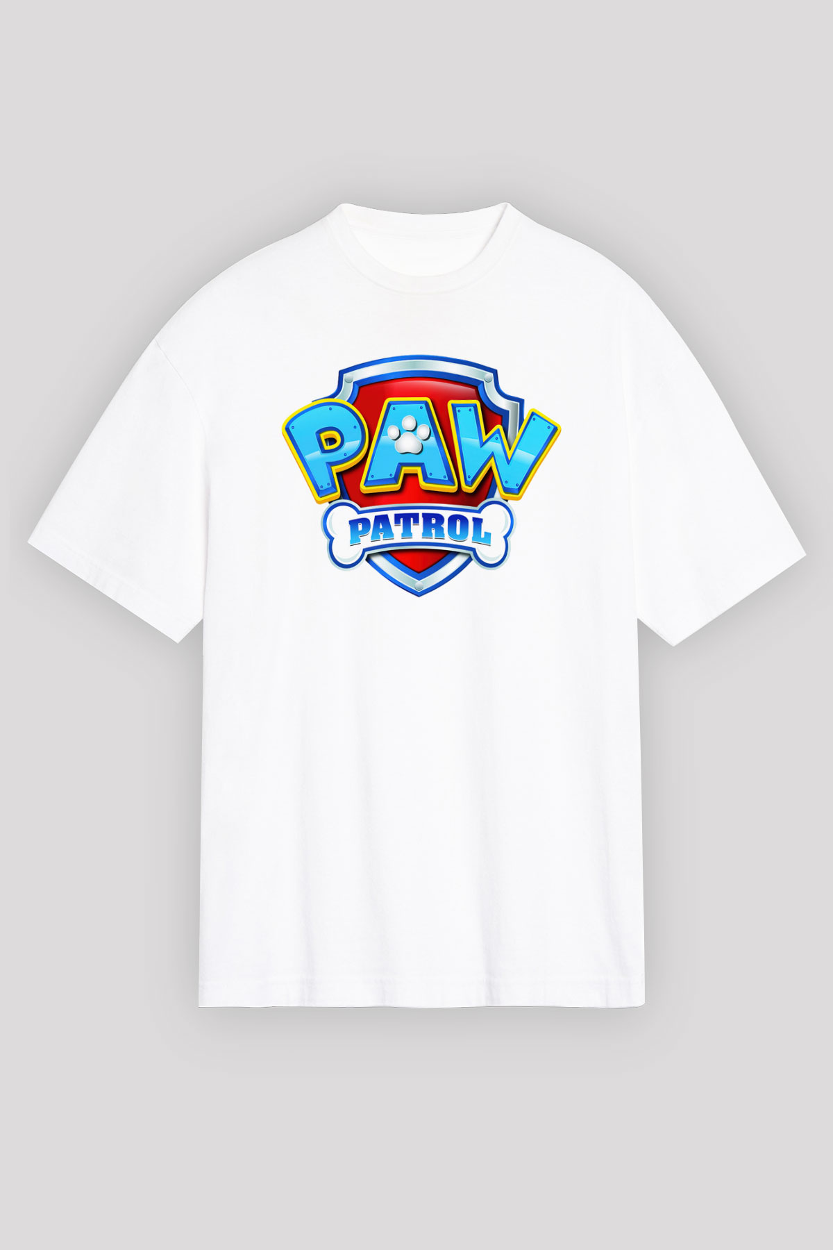 Paw Patrol Beyaz Unisex Oversize Tişört T-Shirt