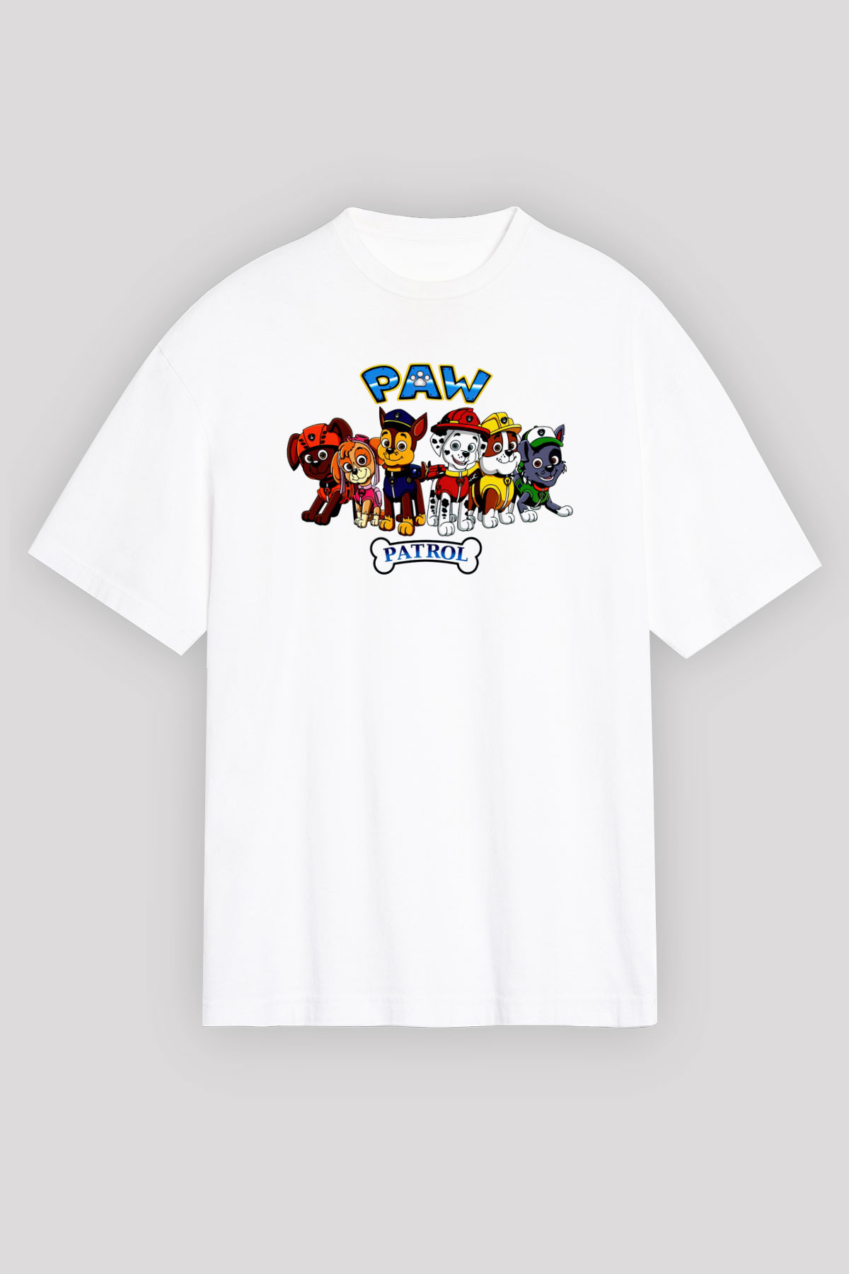 Paw Patrol Beyaz Oversize Tişört Oversize T-shirt