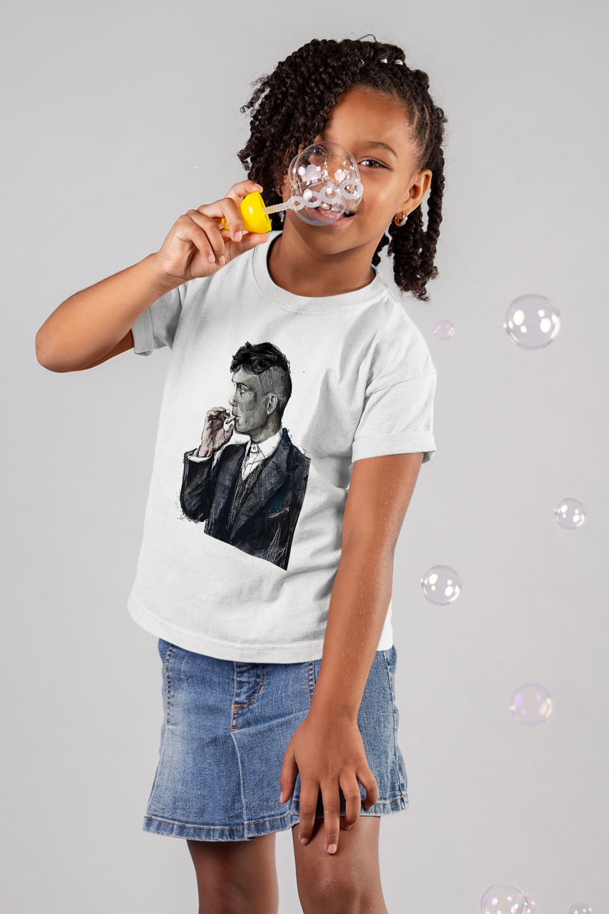 Peaky Blinders Baskılı Beyaz Unisex Beyaz Çocuk Tişört - Tshirt