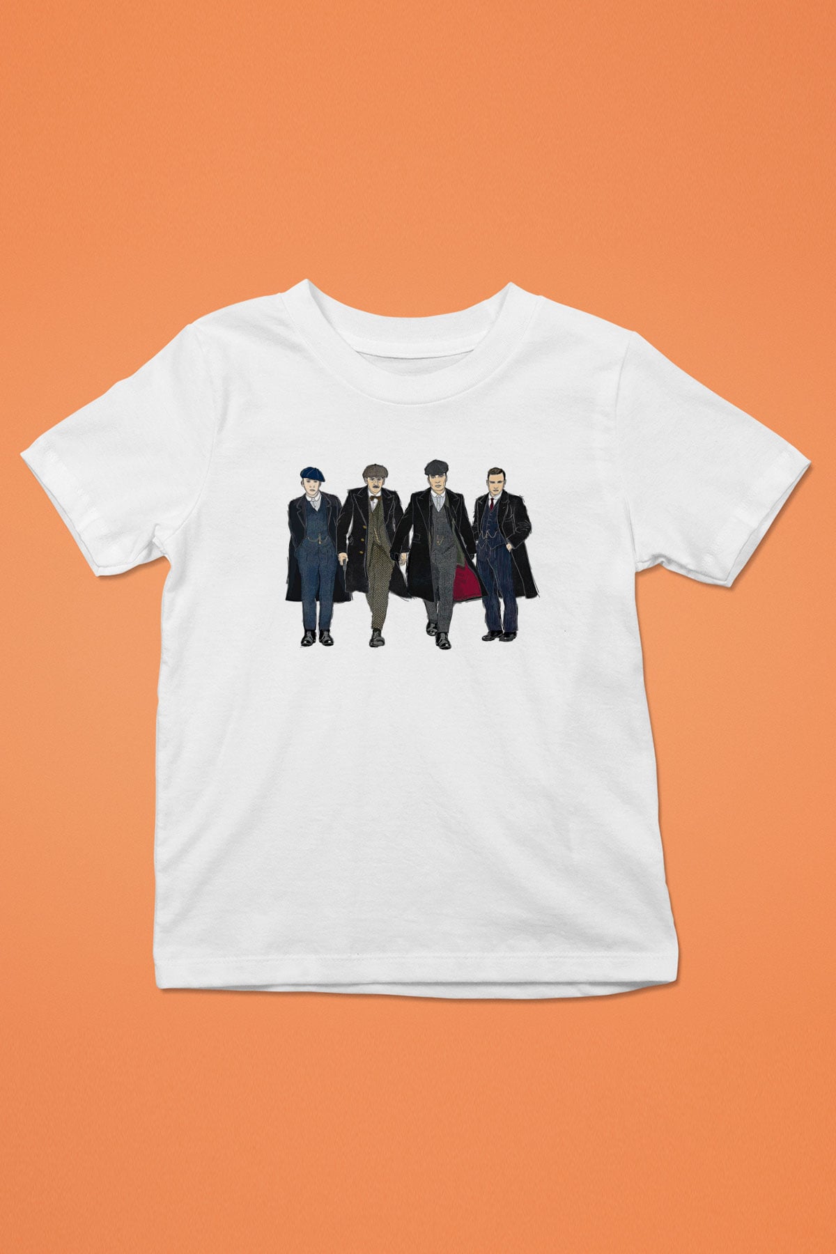 Peaky Blinders Baskılı Beyaz Unisex Beyaz Çocuk Tişört - Tshirt