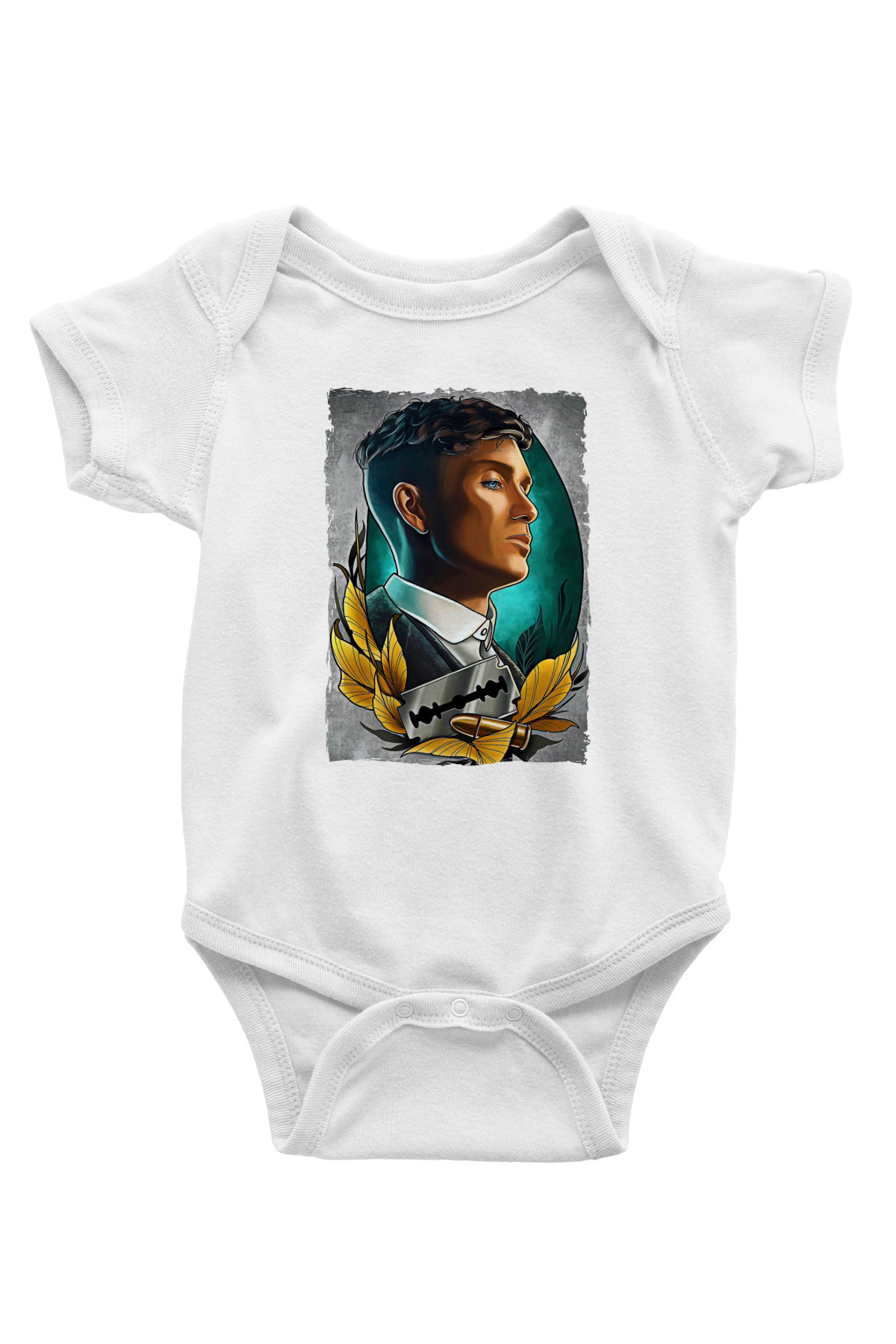 Peaky Blinders Baskılı Beyaz Unisex Bebek Body - Zıbın