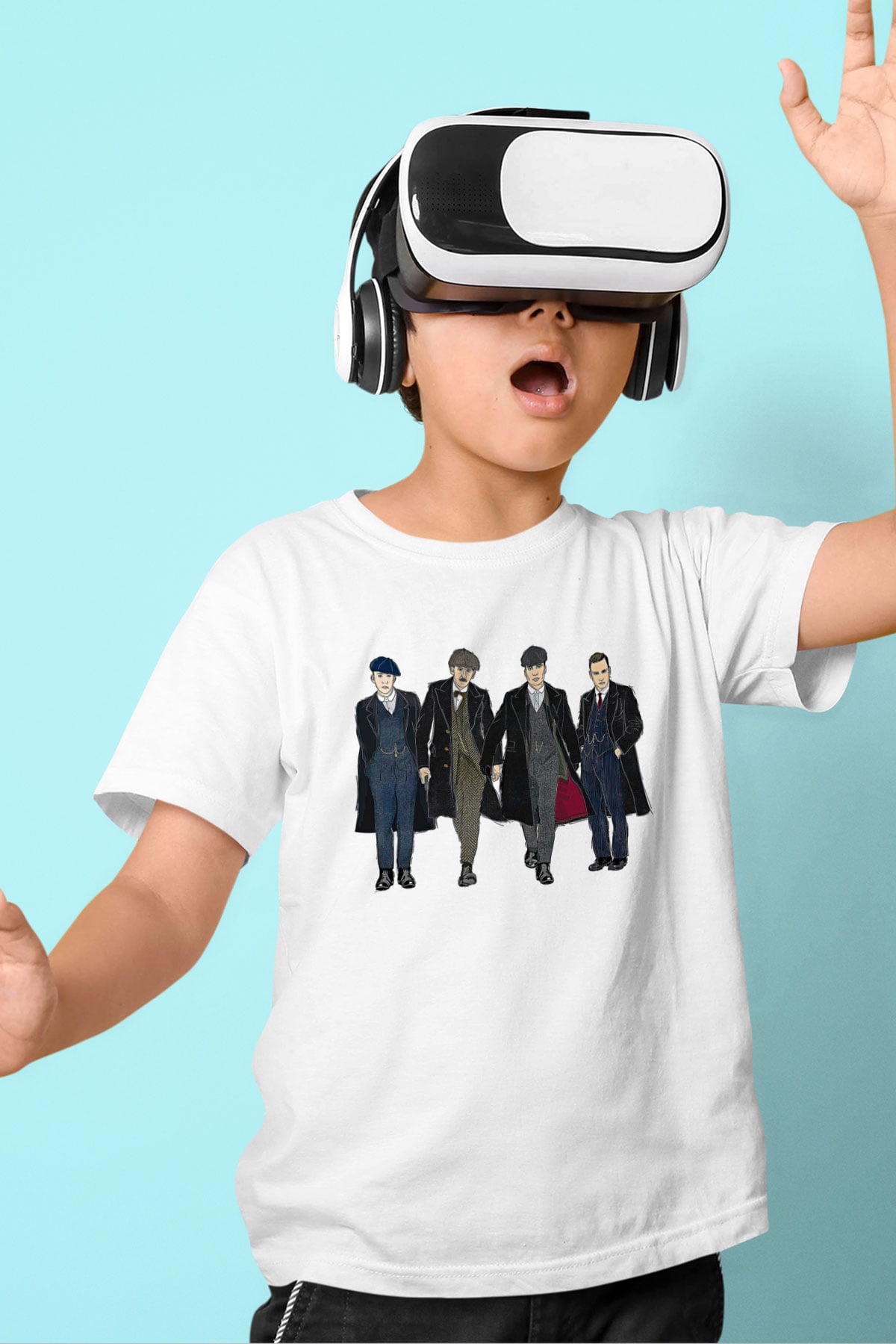 Peaky Blinders Baskılı Beyaz Unisex Beyaz Çocuk Tişört - Tshirt