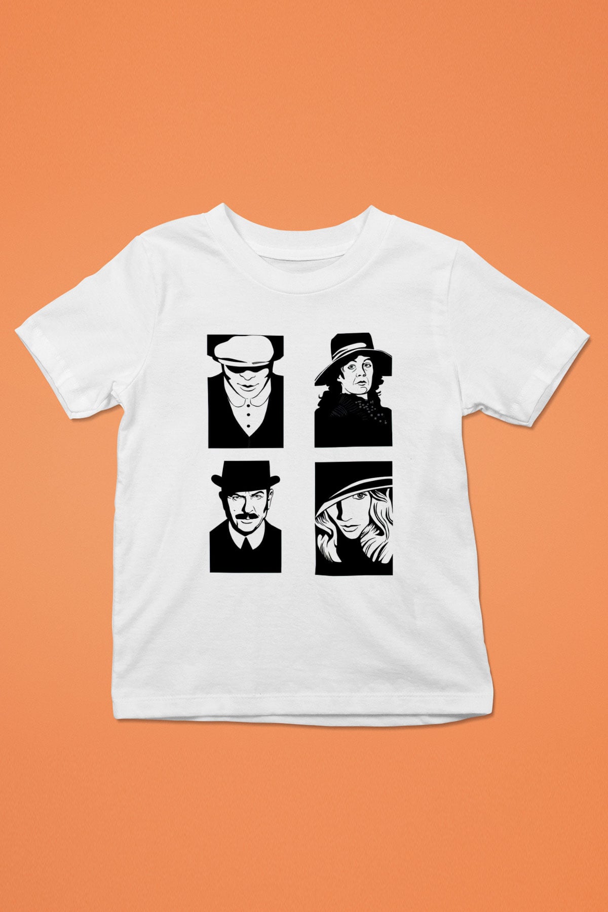 Peaky Blinders Baskılı Beyaz Unisex Beyaz Çocuk Tişört - Tshirt