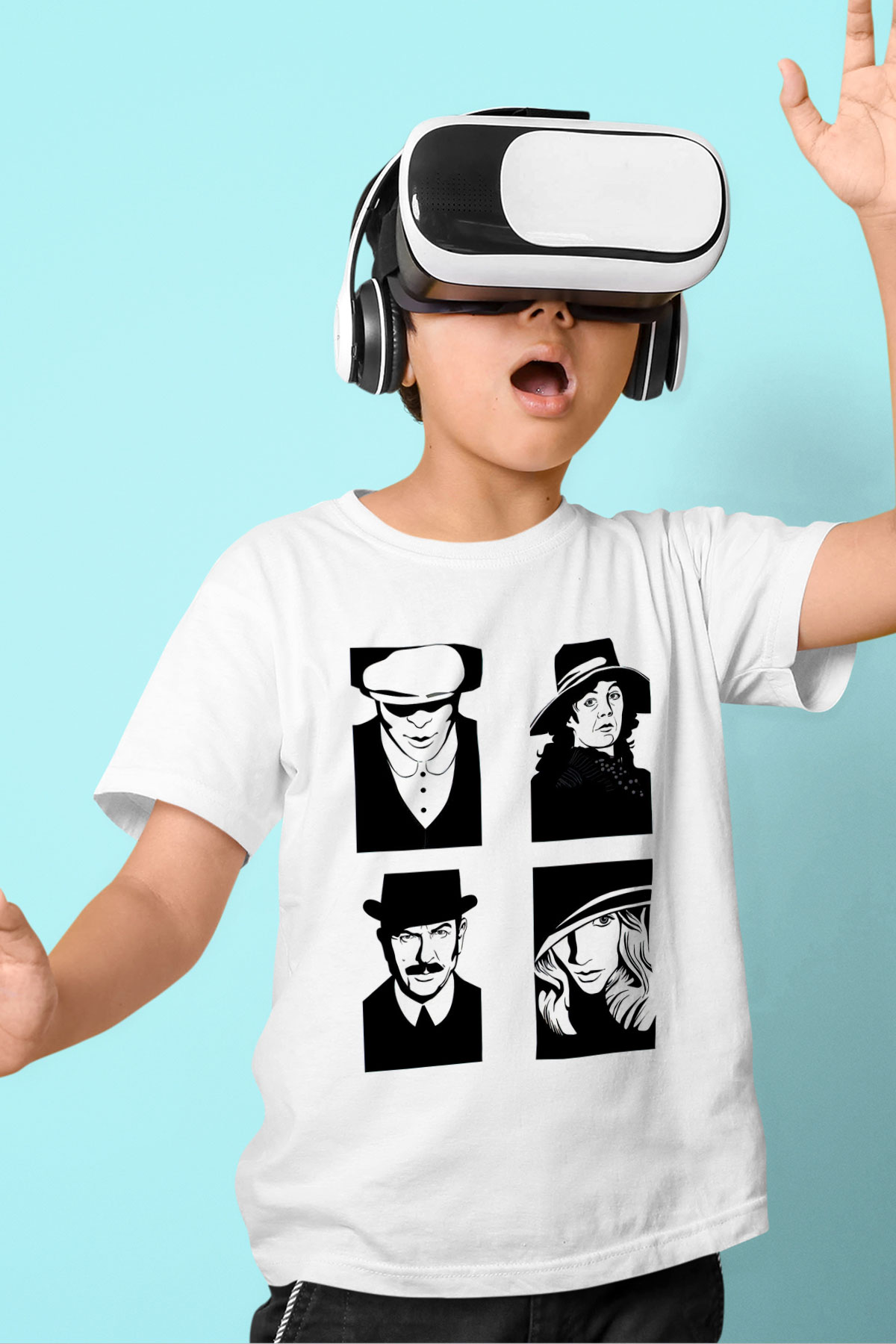 Peaky Blinders Baskılı Beyaz Unisex Beyaz Çocuk Tişört - Tshirt