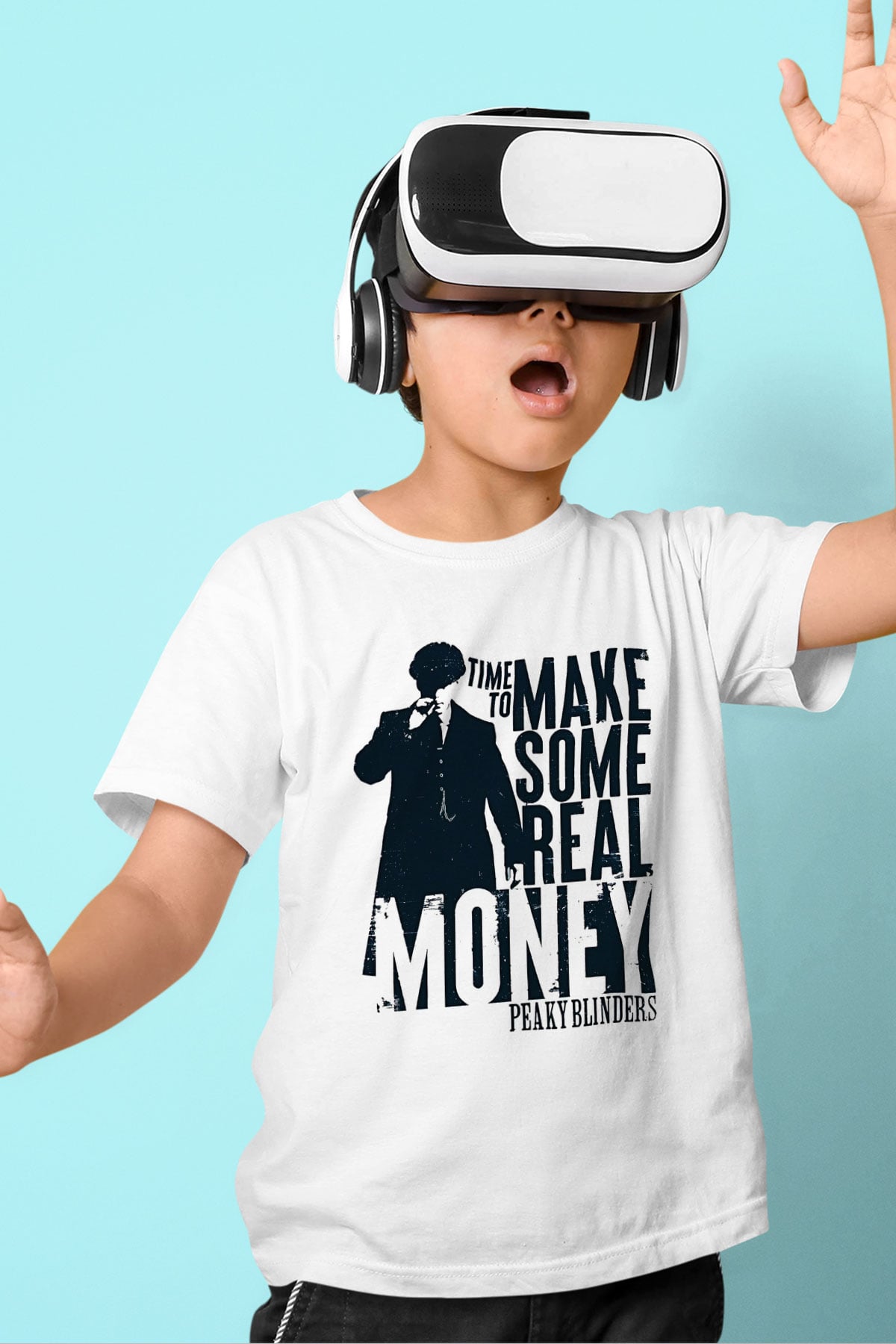 Peaky Blinders Baskılı Beyaz Unisex Beyaz Çocuk Tişört - Tshirt