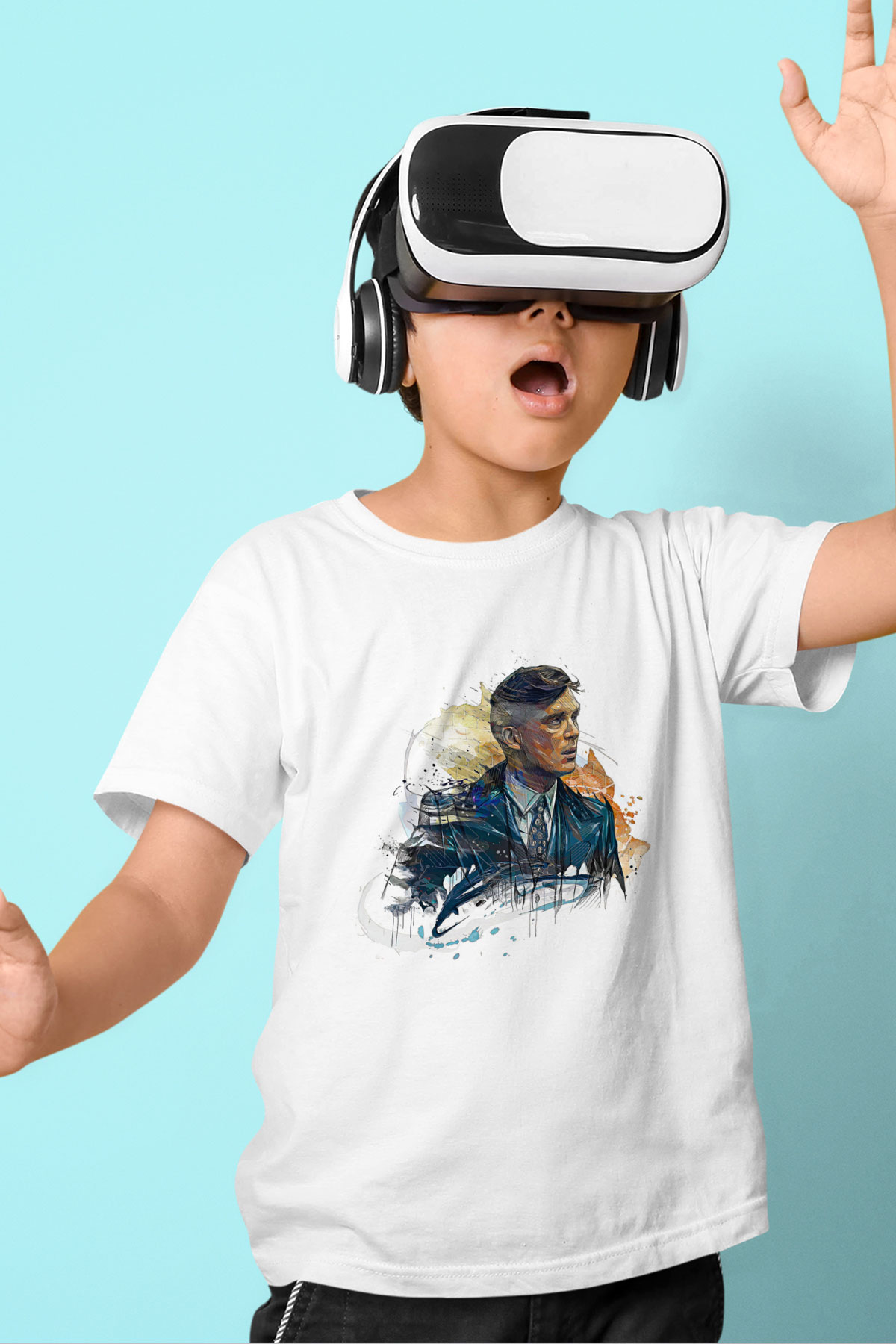 Peaky Blinders Baskılı Beyaz Unisex Beyaz Çocuk Tişört - Tshirt