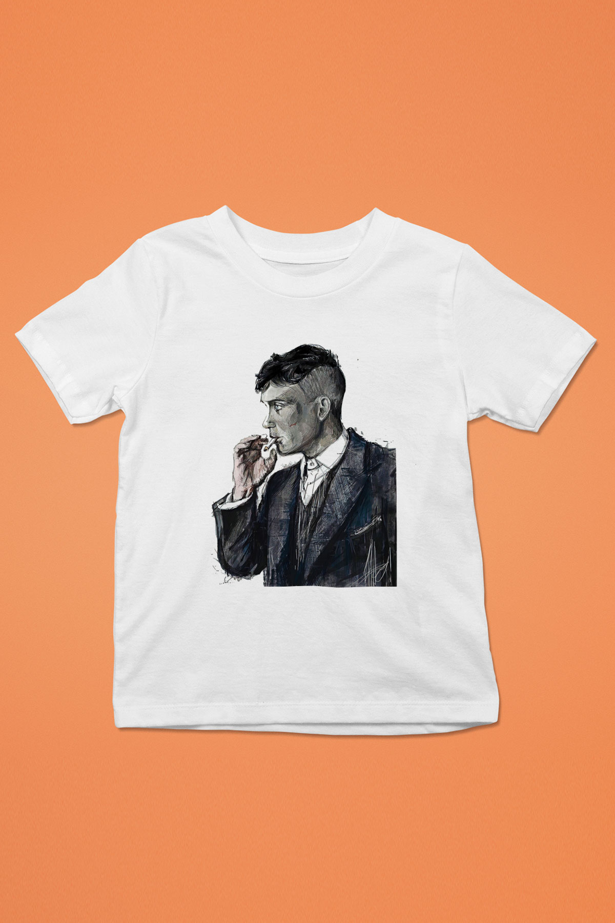 Peaky Blinders Baskılı Beyaz Unisex Beyaz Çocuk Tişört - Tshirt