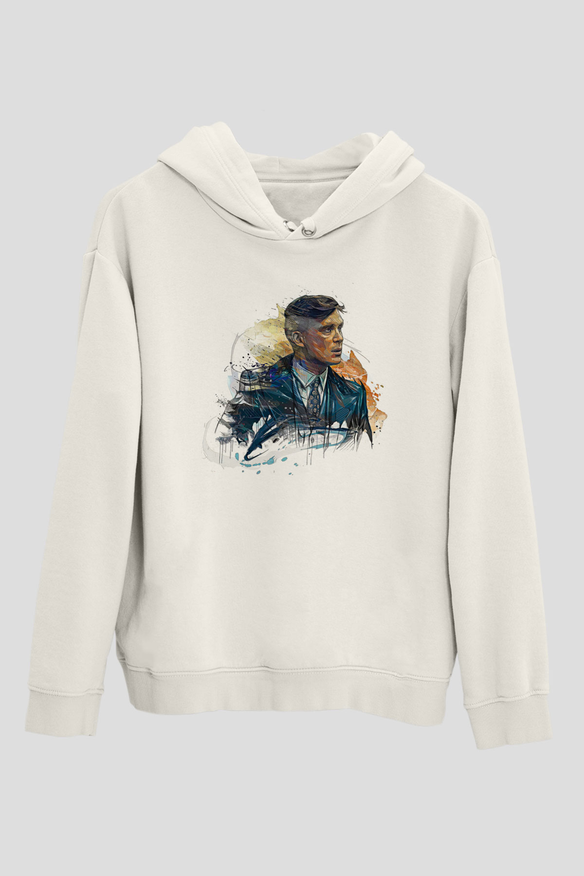 Peaky Blinders Baskılı Beyaz Unisex Hoodie