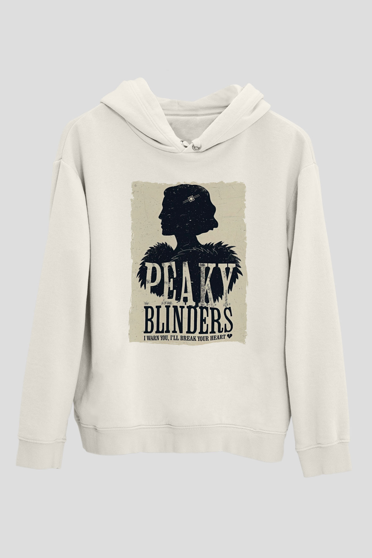 Peaky Blinders Baskılı Beyaz Unisex Hoodie