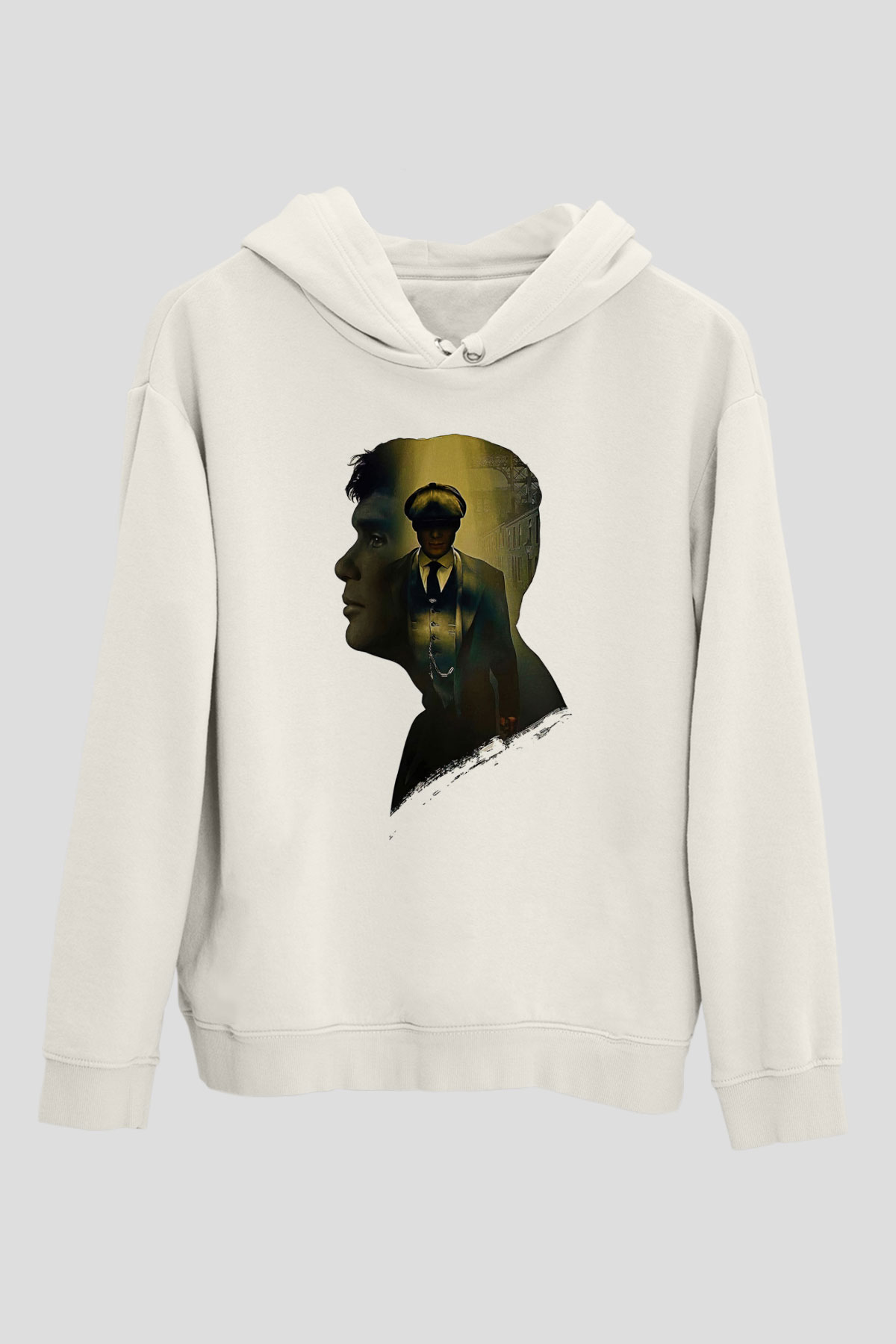 Peaky Blinders Baskılı Beyaz Unisex Hoodie