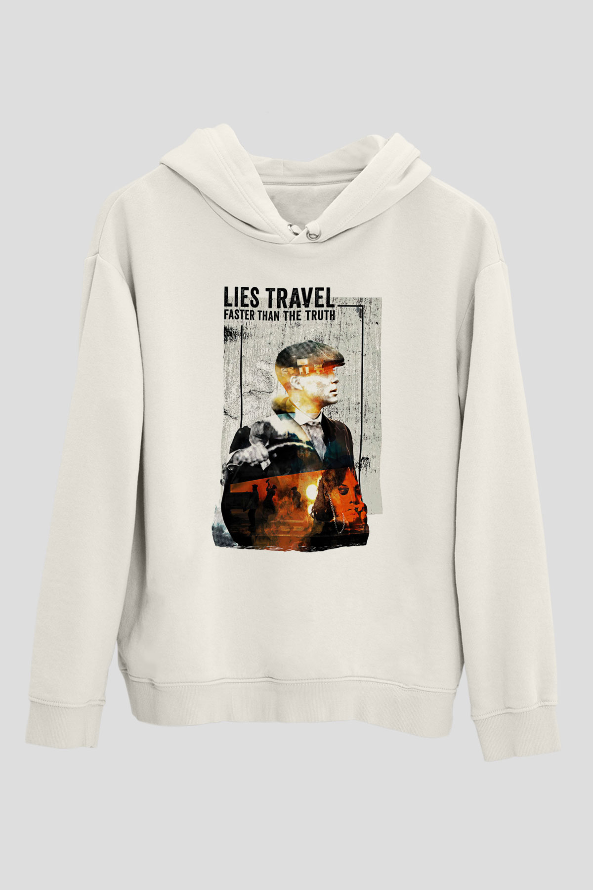 Peaky Blinders Baskılı Beyaz Unisex Hoodie