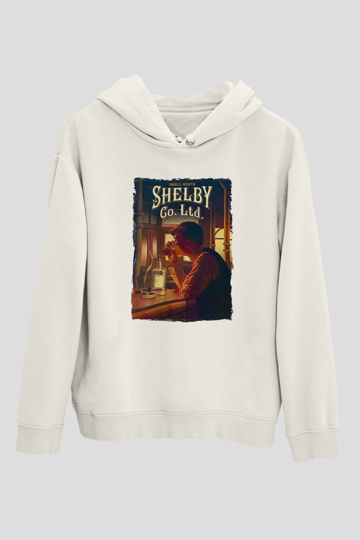 Peaky Blinders Baskılı Beyaz Unisex Hoodie