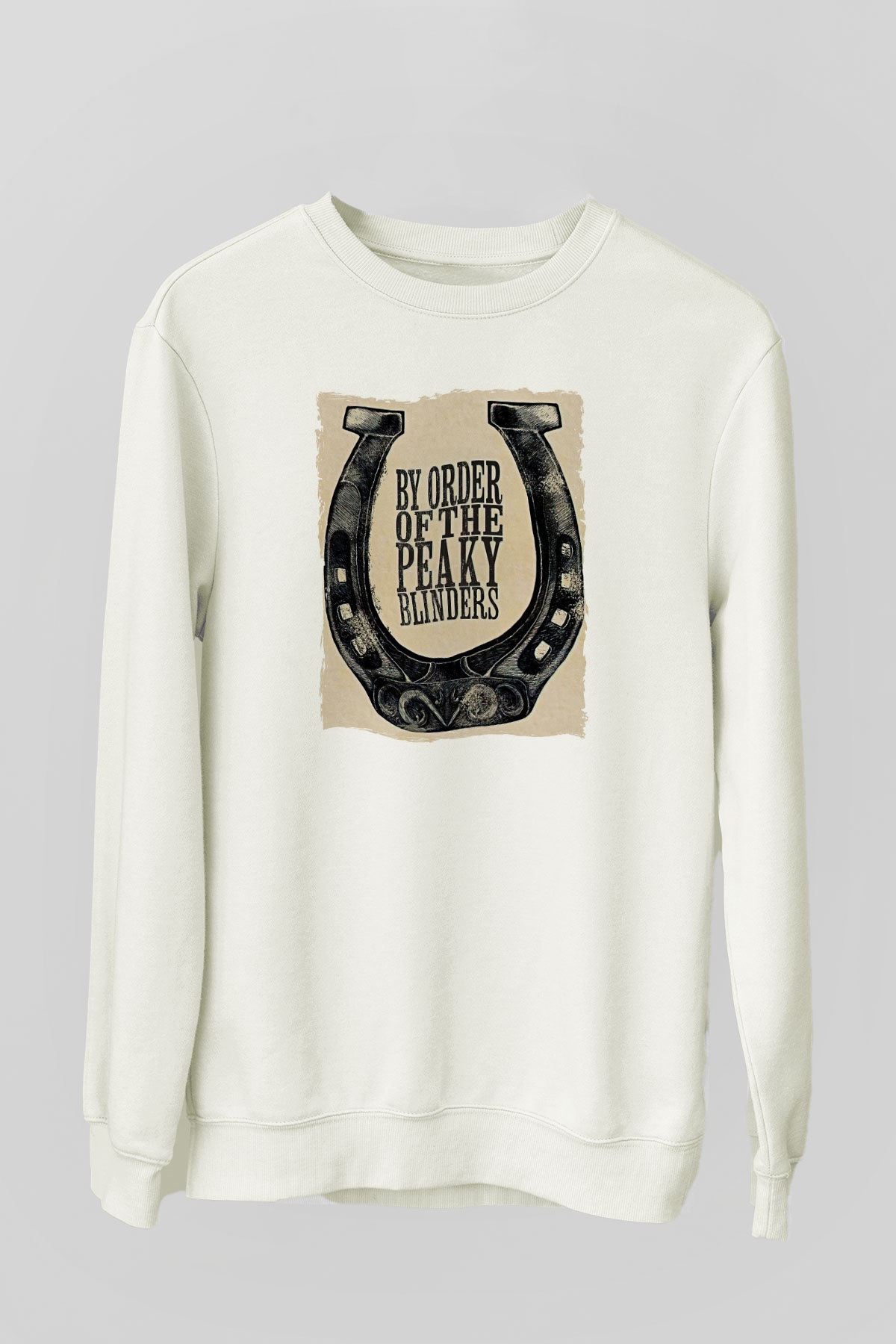 Peaky Blinders Baskılı Beyaz Unisex Sweatshirt