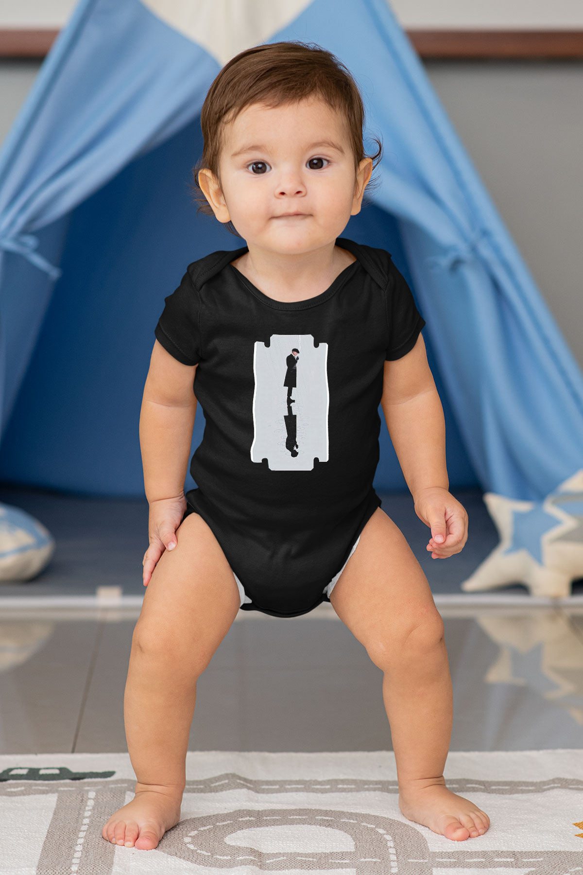 Peaky Blinders Baskılı Unisex Siyah Bebek Body - Zıbın