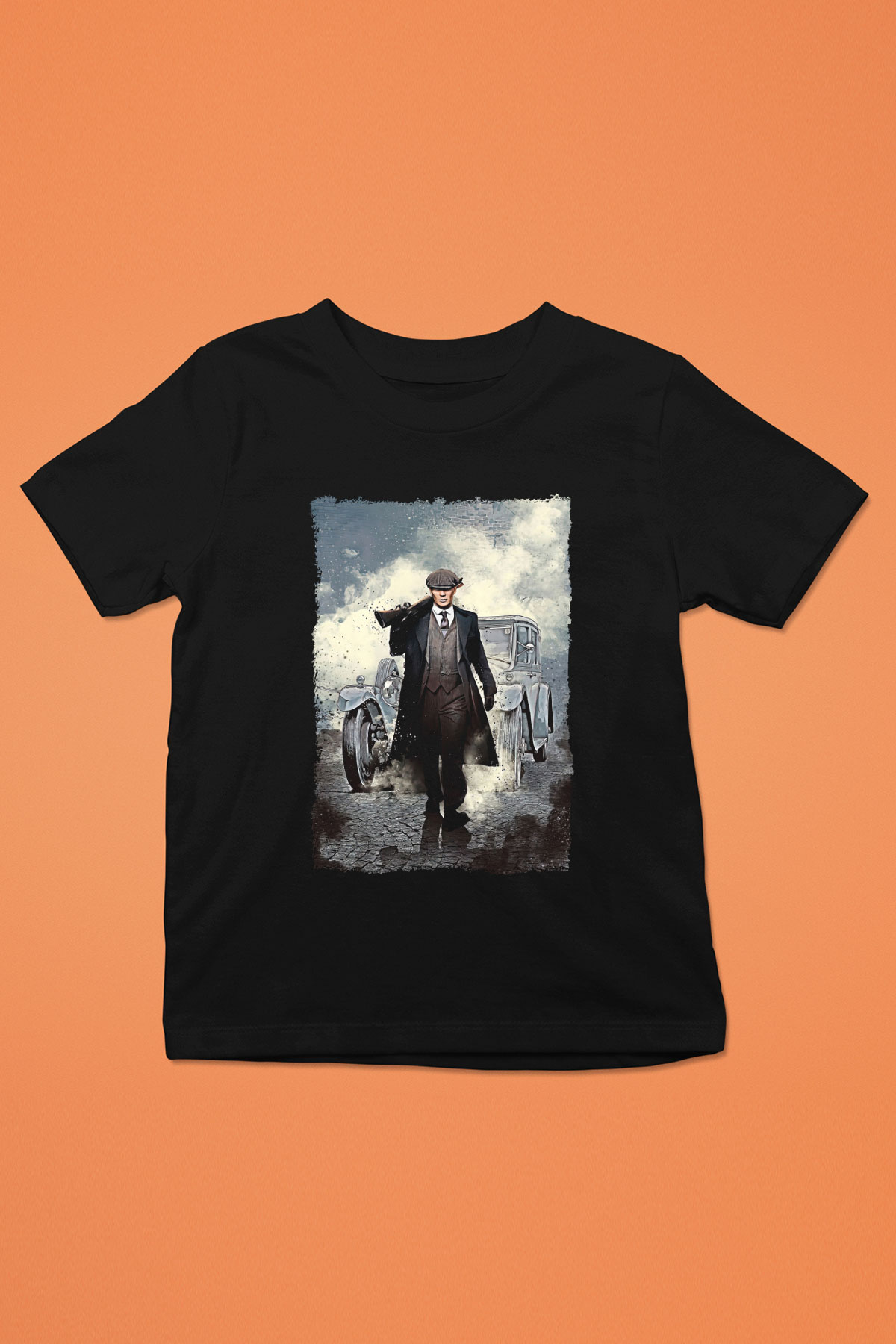 Peaky Blinders Baskılı Unisex Siyah Çocuk Tişört - Tshirt