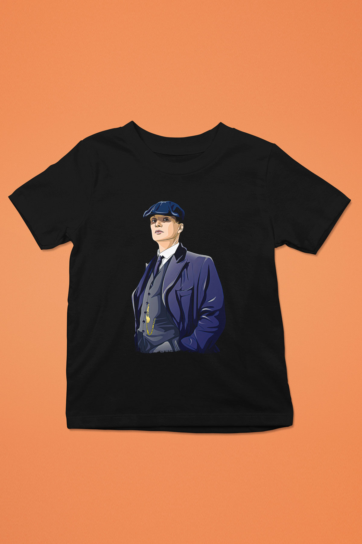 Peaky Blinders Baskılı Unisex Siyah Çocuk Tişört - Tshirt