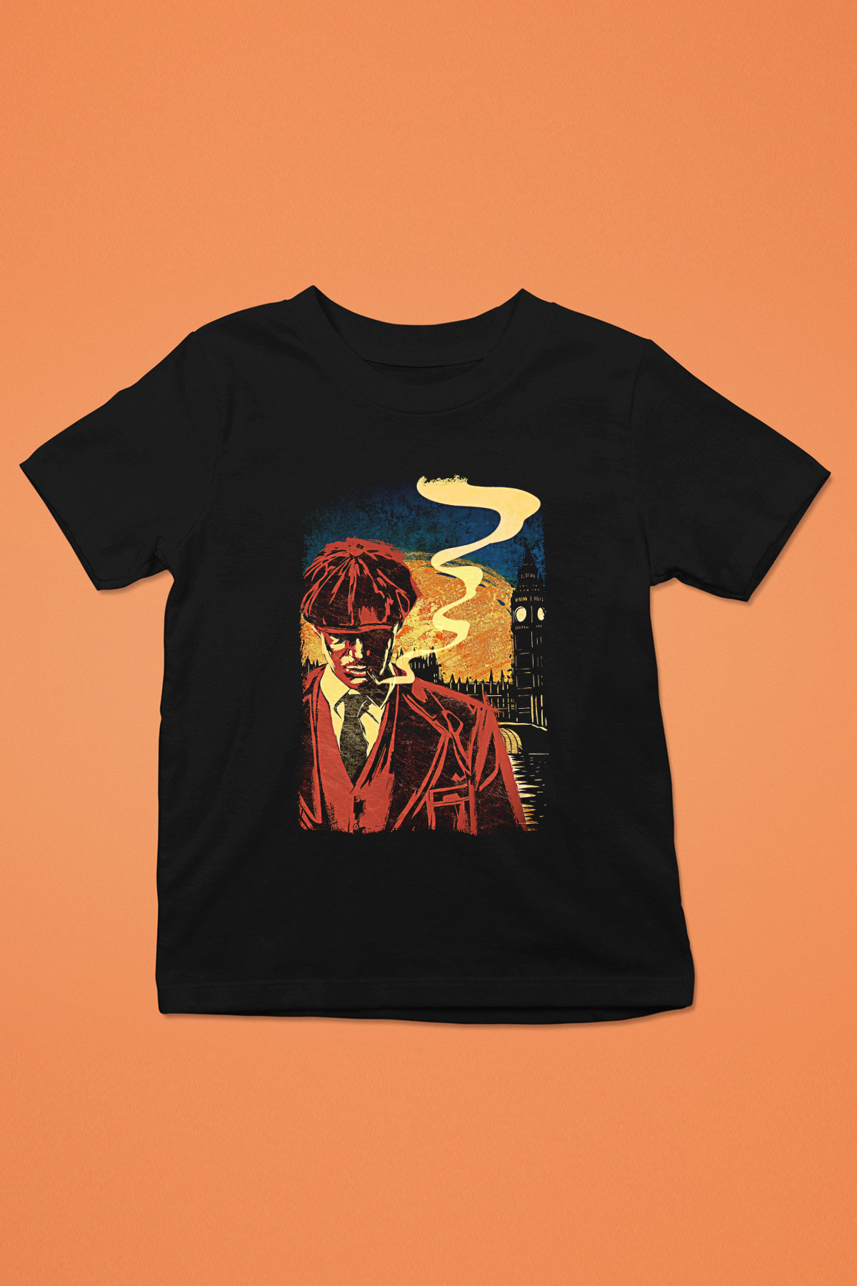 Peaky Blinders Baskılı Unisex Siyah Çocuk Tişört - Tshirt
