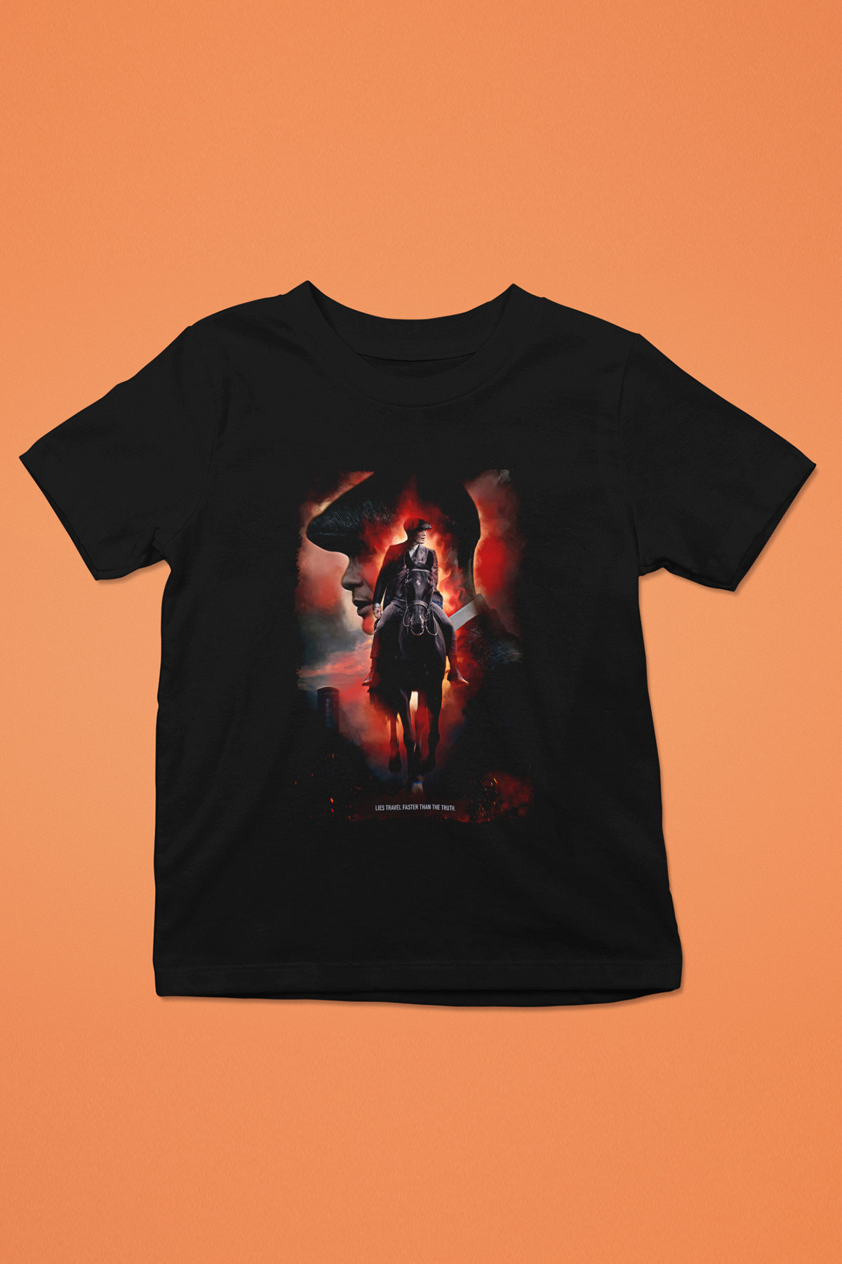 Peaky Blinders Baskılı Unisex Siyah Çocuk Tişört - Tshirt