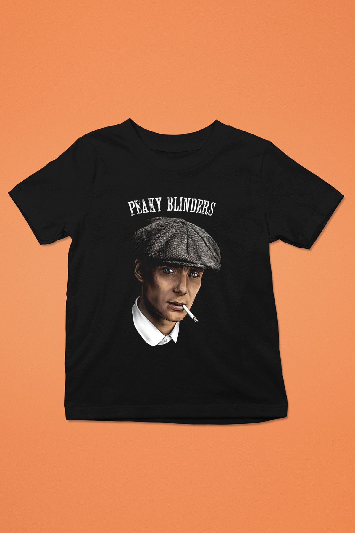 Peaky Blinders Baskılı Unisex Siyah Çocuk Tişört - Tshirt