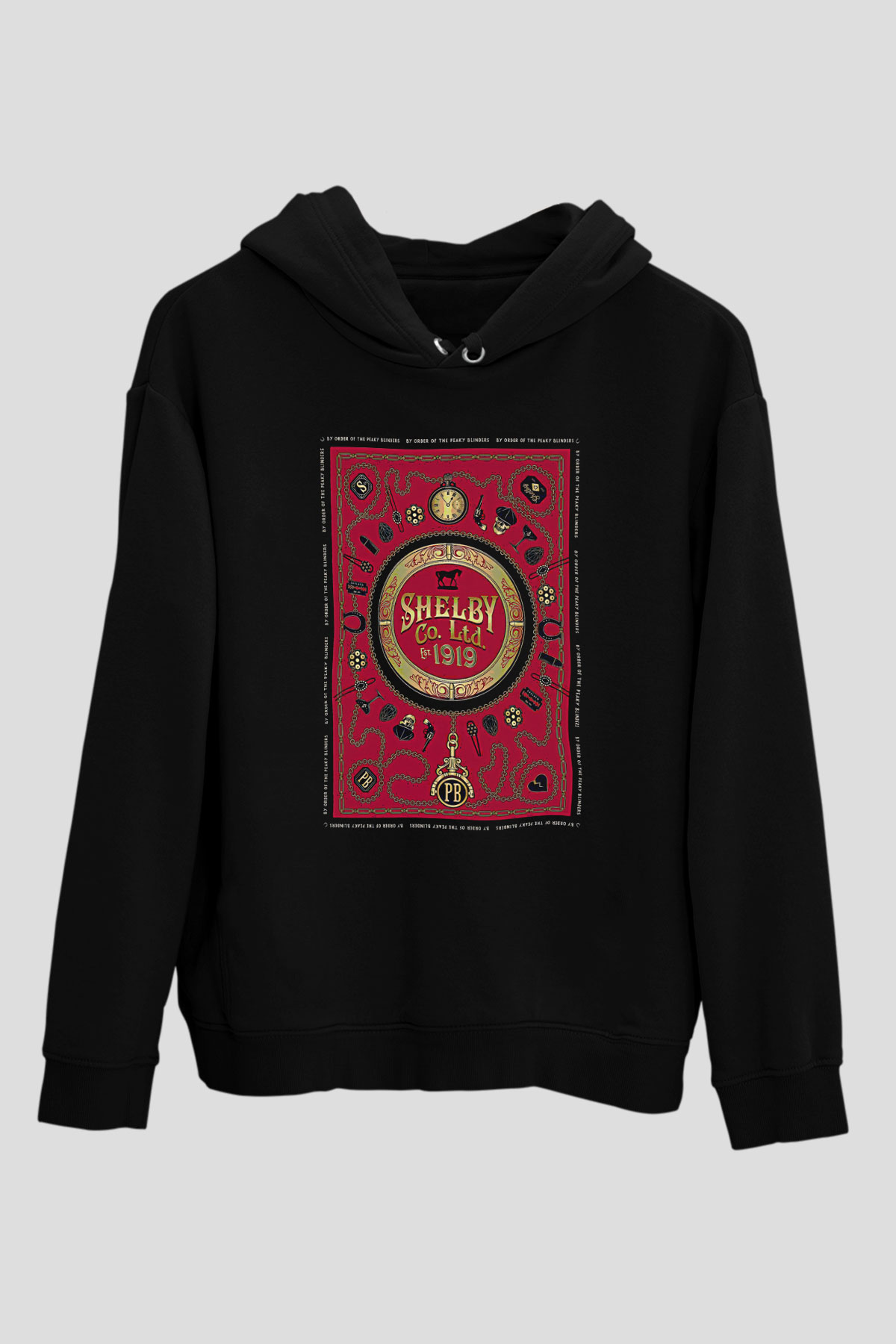 Peaky Blinders Baskılı Unisex Siyah Hoodie