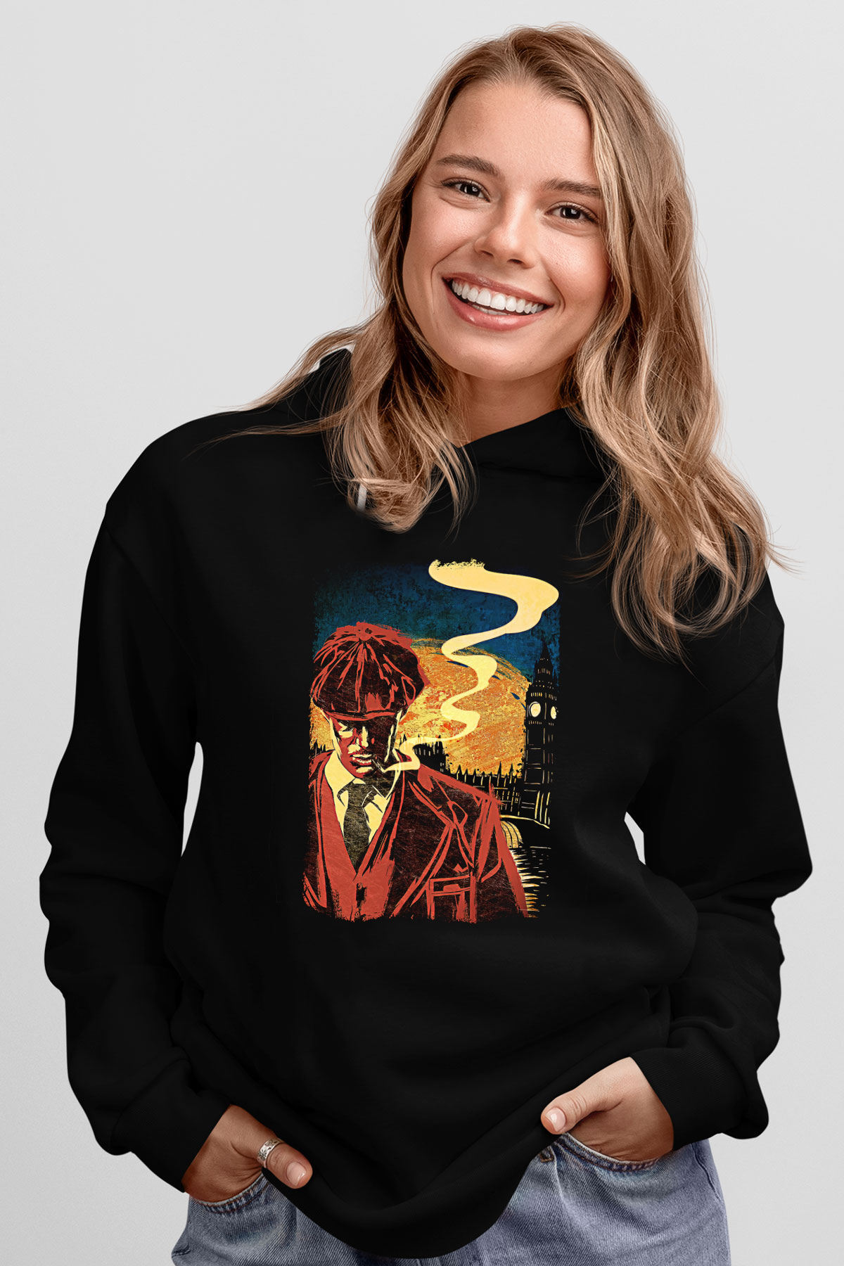 Peaky Blinders Baskılı Unisex Siyah Hoodie