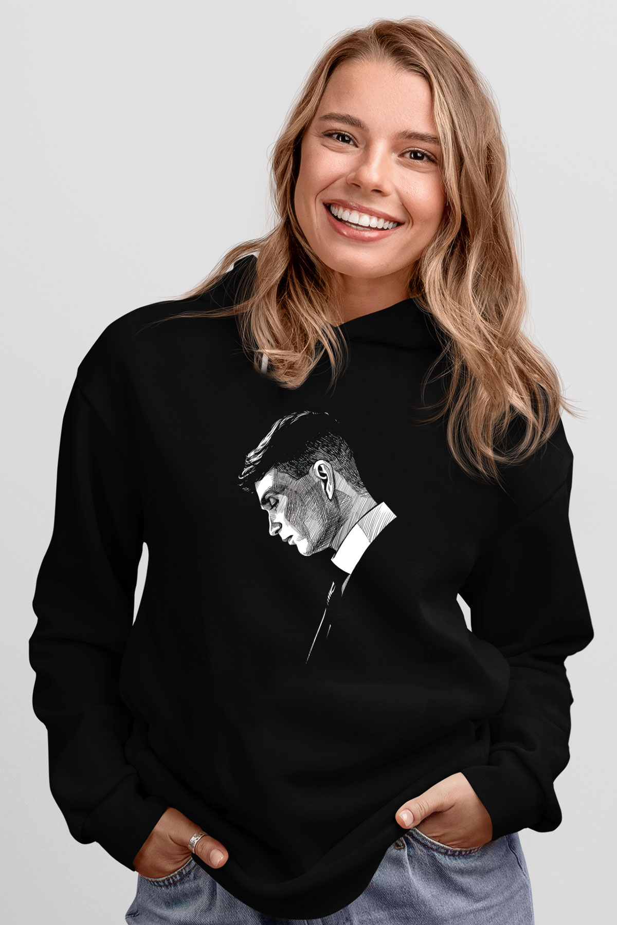Peaky Blinders Baskılı Unisex Siyah Hoodie