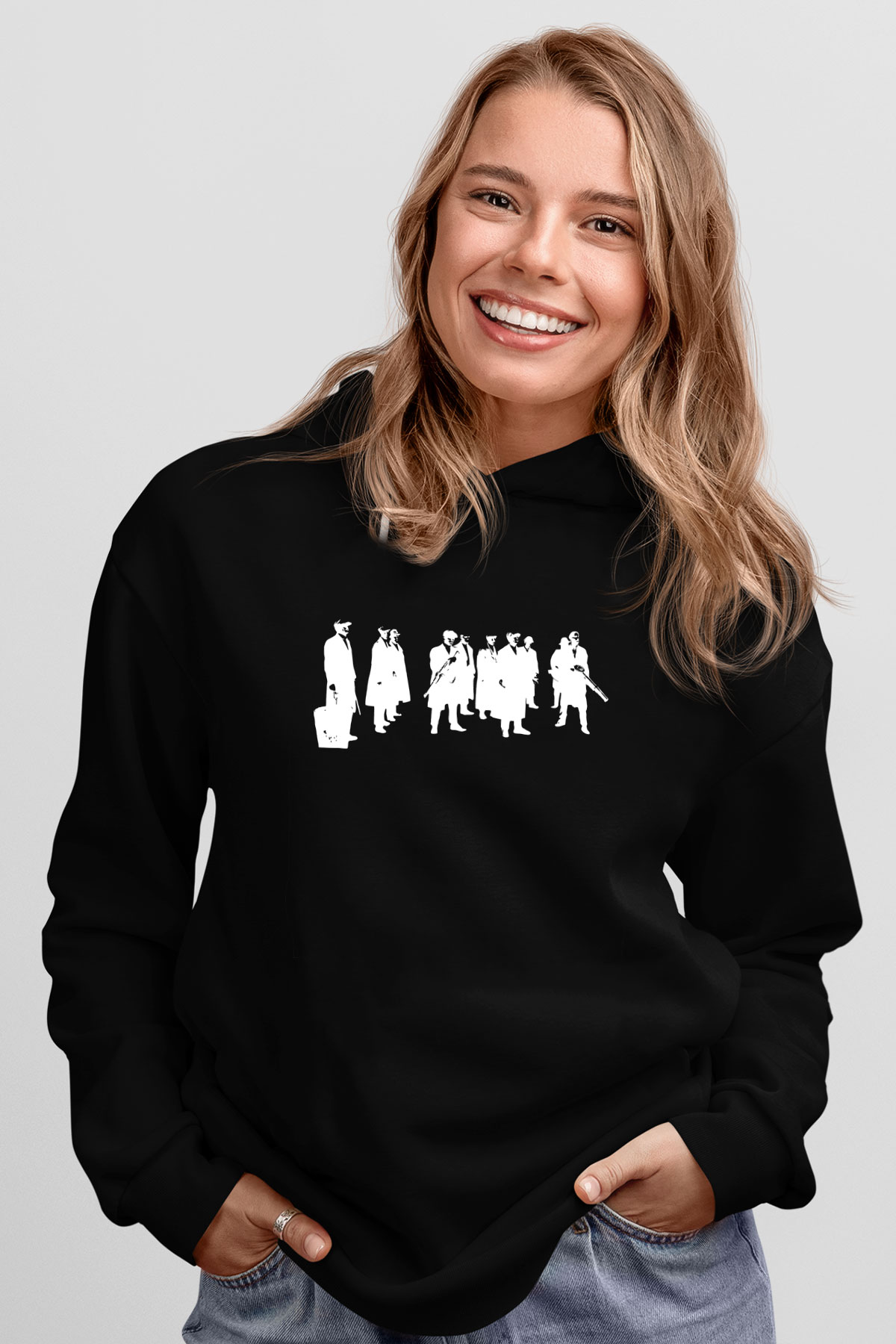 Peaky Blinders Baskılı Unisex Siyah Hoodie