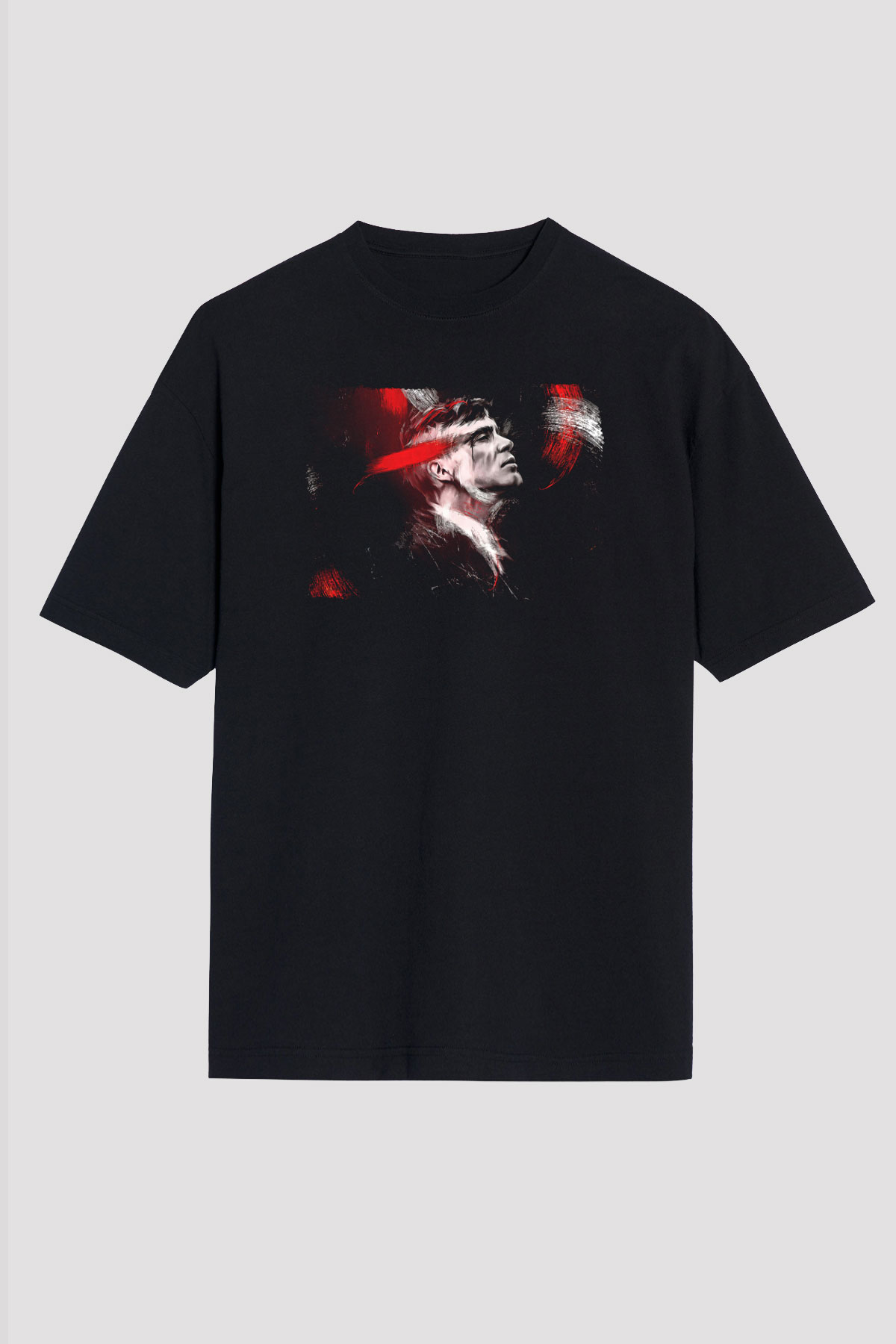 Peaky Blinders Baskılı Unisex Siyah Oversize Tişört - Tshirt