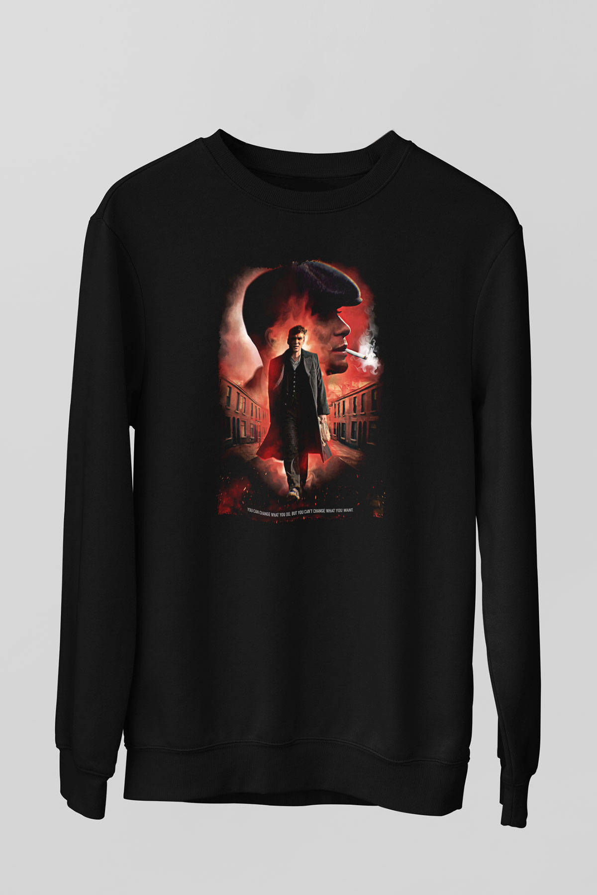 Peaky Blinders Baskılı Unisex Siyah Sweatshirt