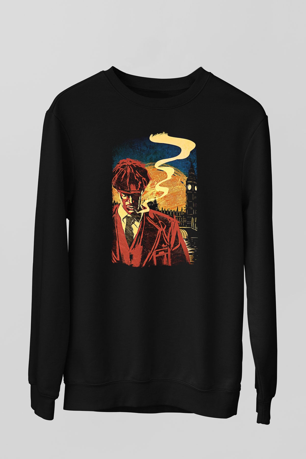 Peaky Blinders Baskılı Unisex Siyah Sweatshirt