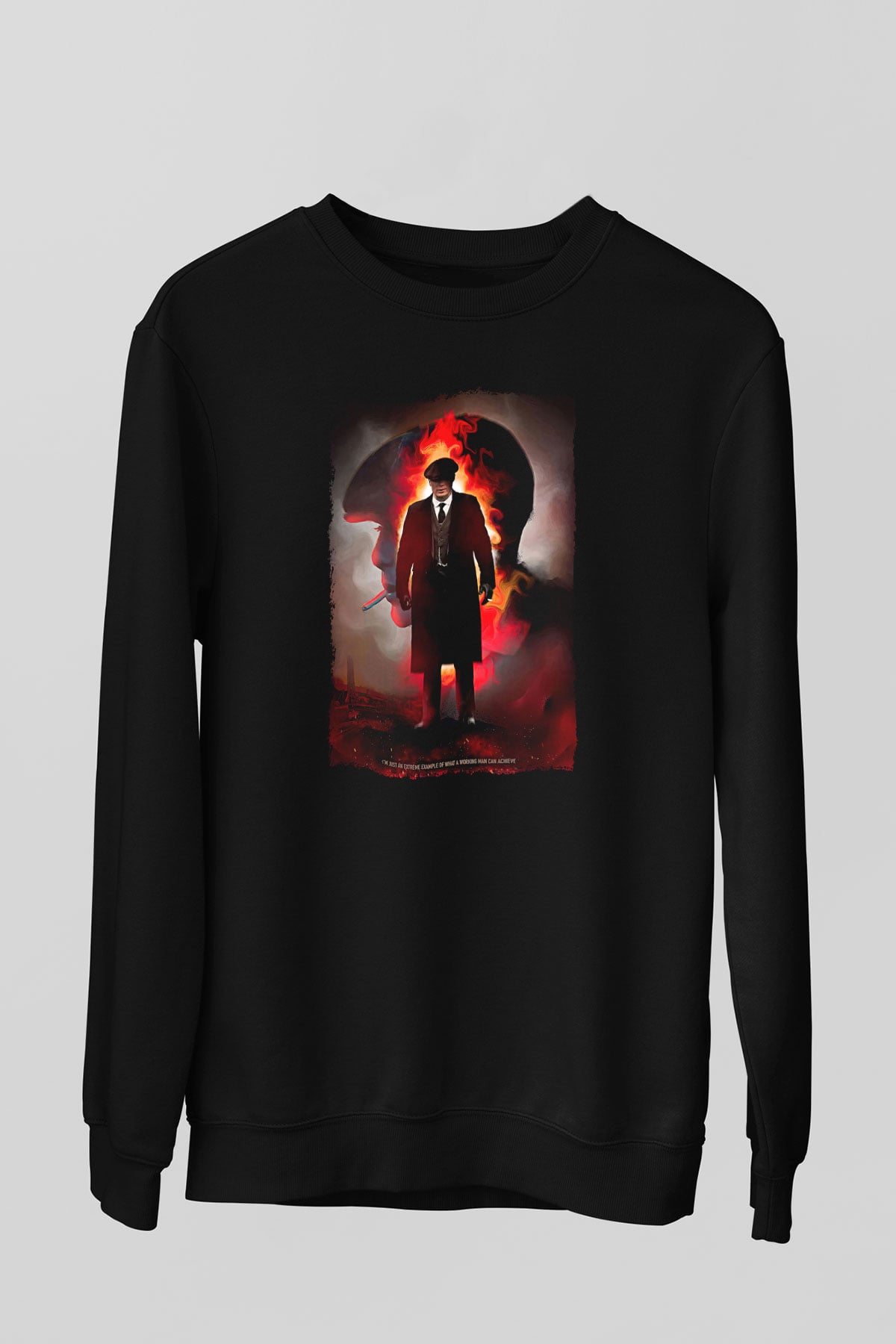 Peaky Blinders Baskılı Unisex Siyah Sweatshirt
