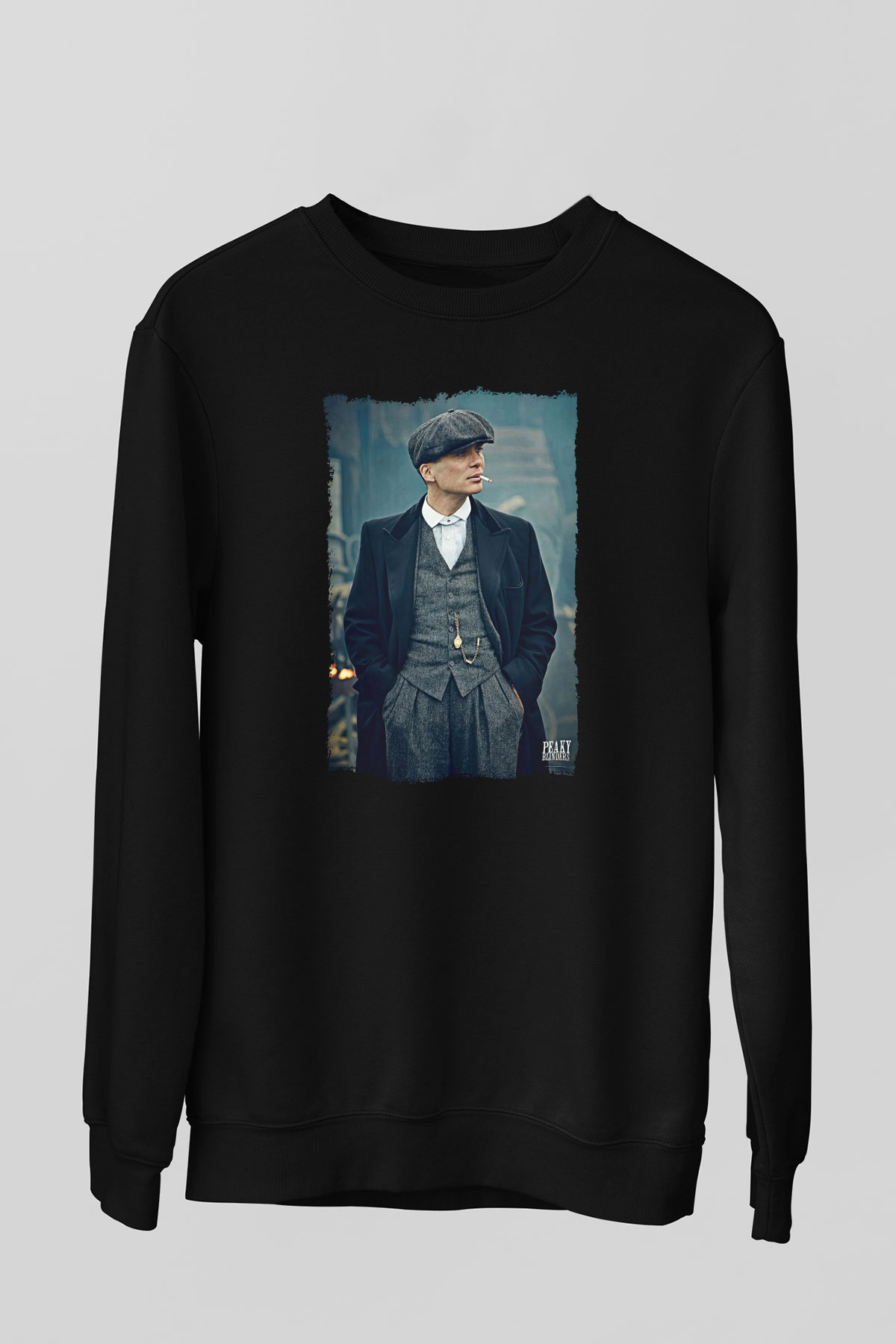 Peaky Blinders Baskılı Unisex Siyah Sweatshirt