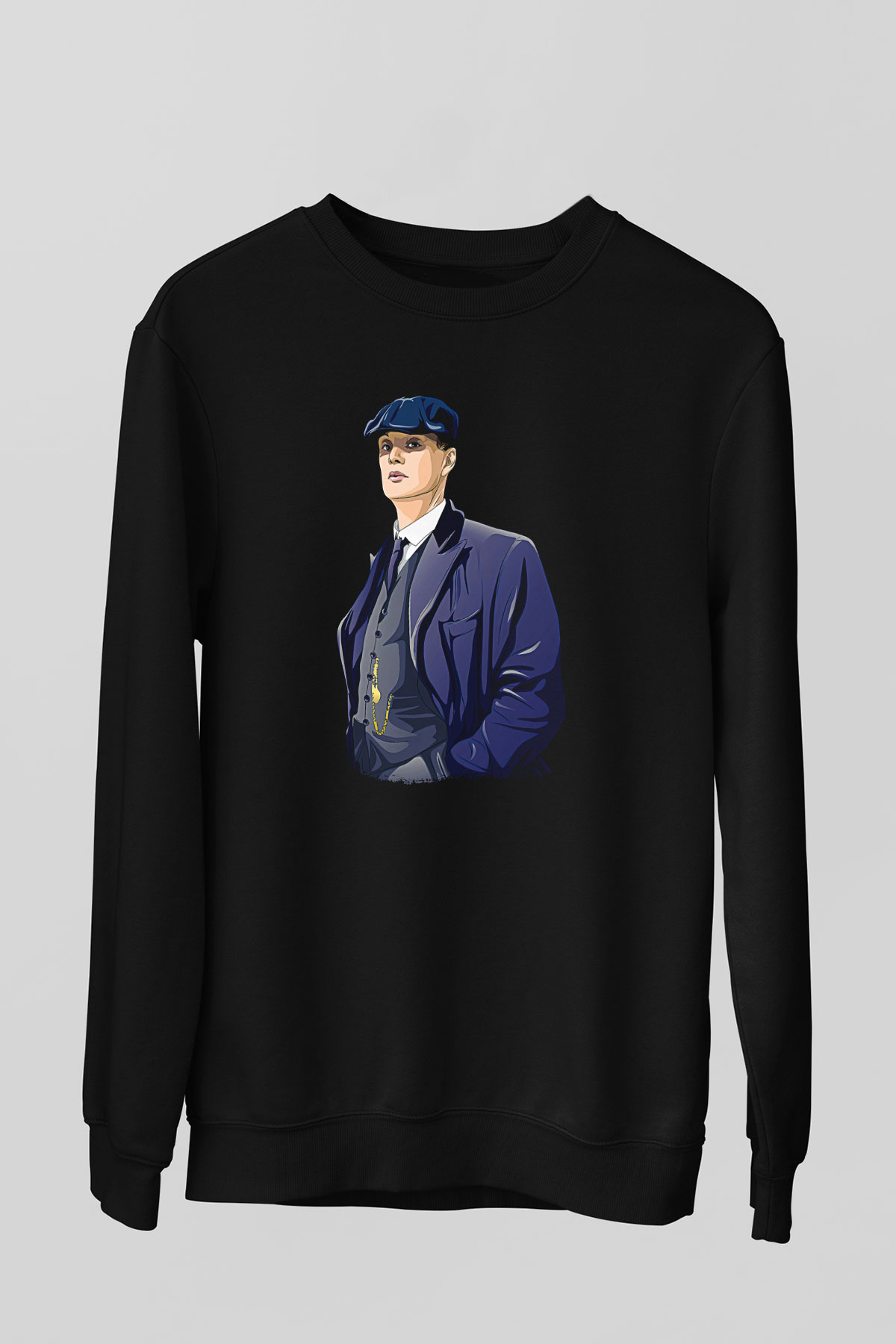 Peaky Blinders Baskılı Unisex Siyah Sweatshirt