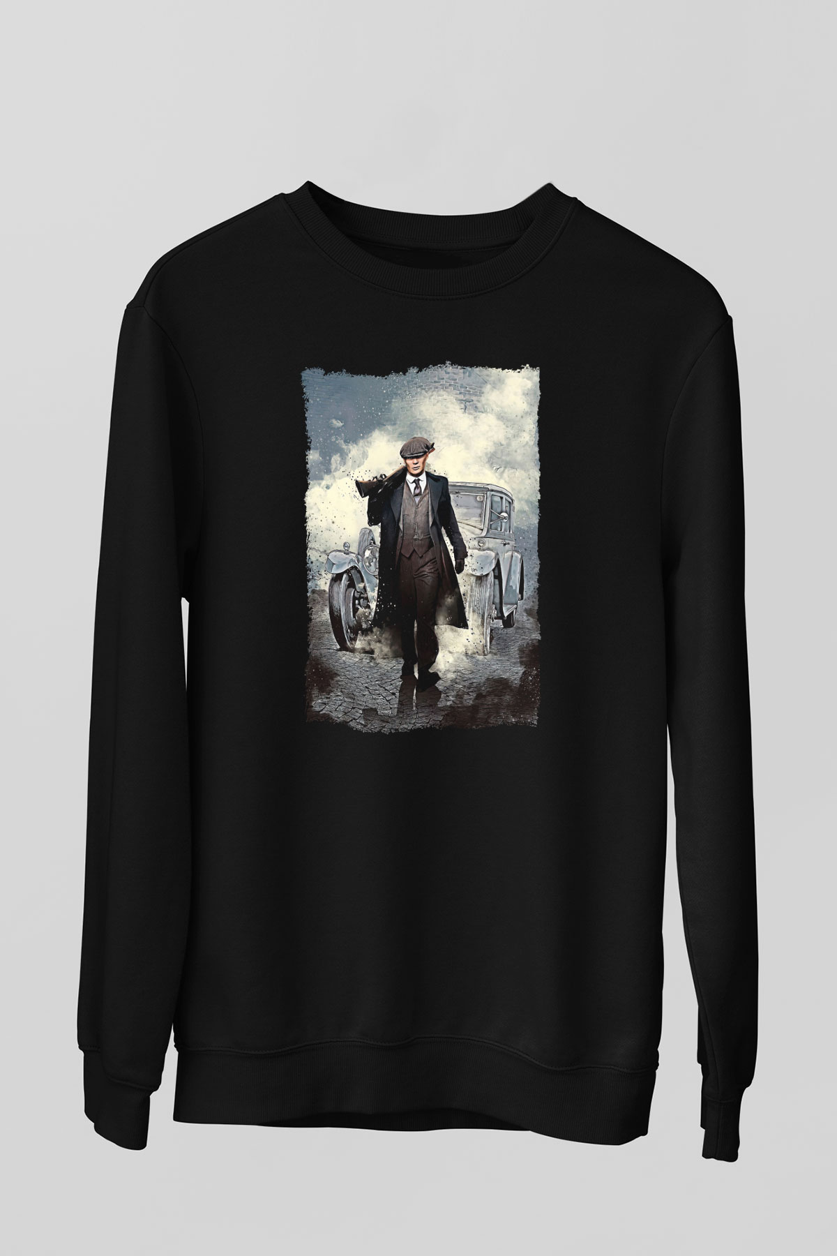 Peaky Blinders Baskılı Unisex Siyah Sweatshirt