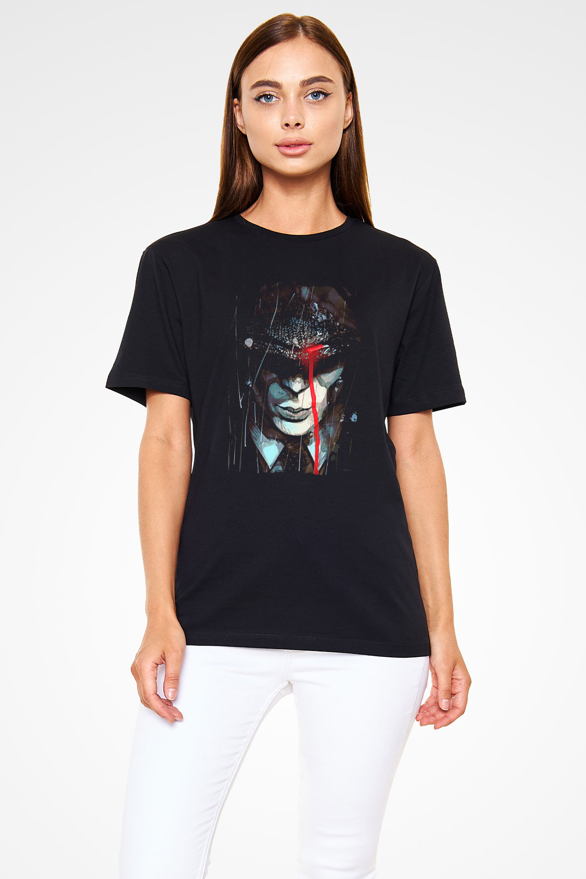Peaky Blinders Baskılı Unisex Siyah Tişört - Tshirt