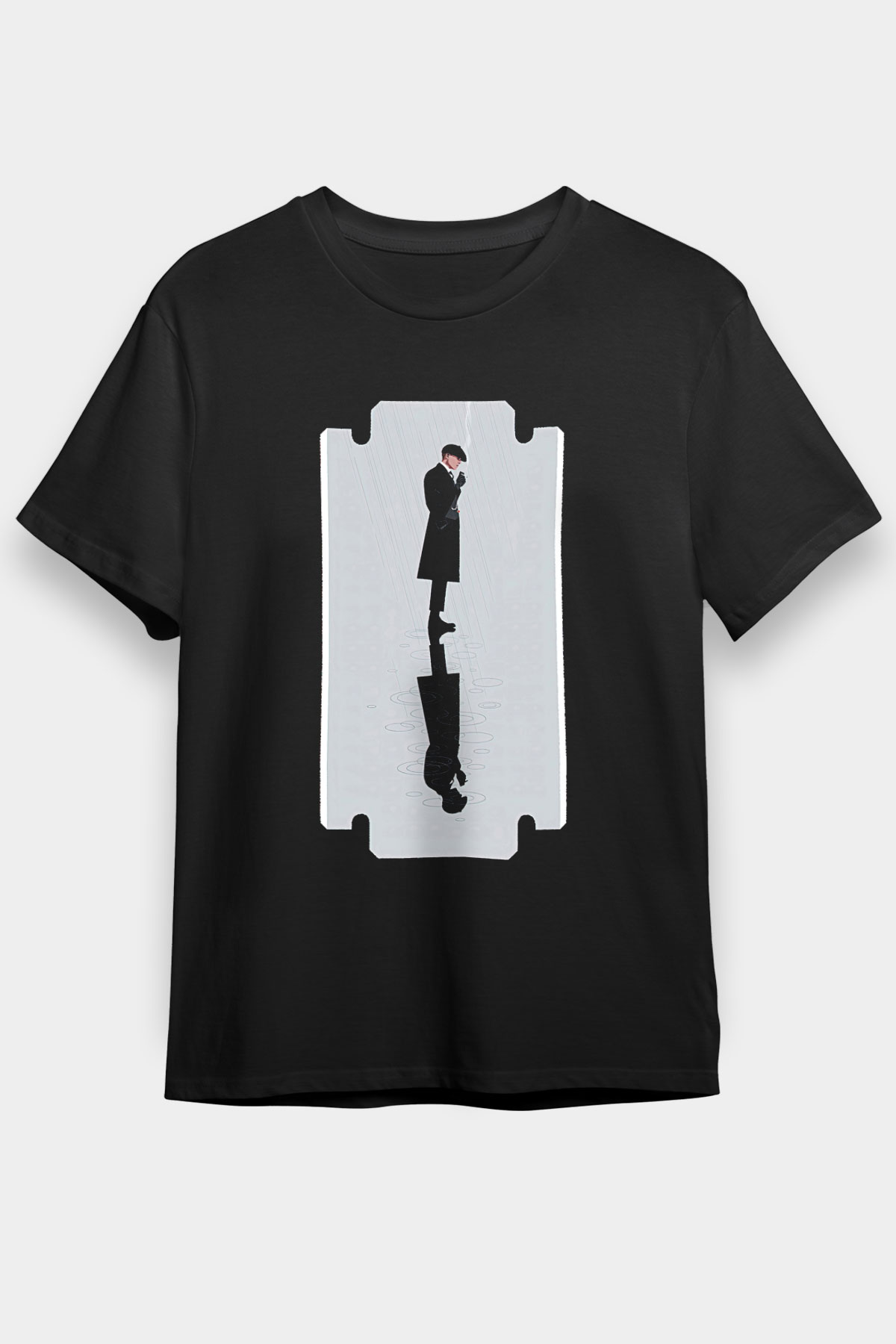 Peaky Blinders Baskılı Unisex Siyah Tişört - Tshirt